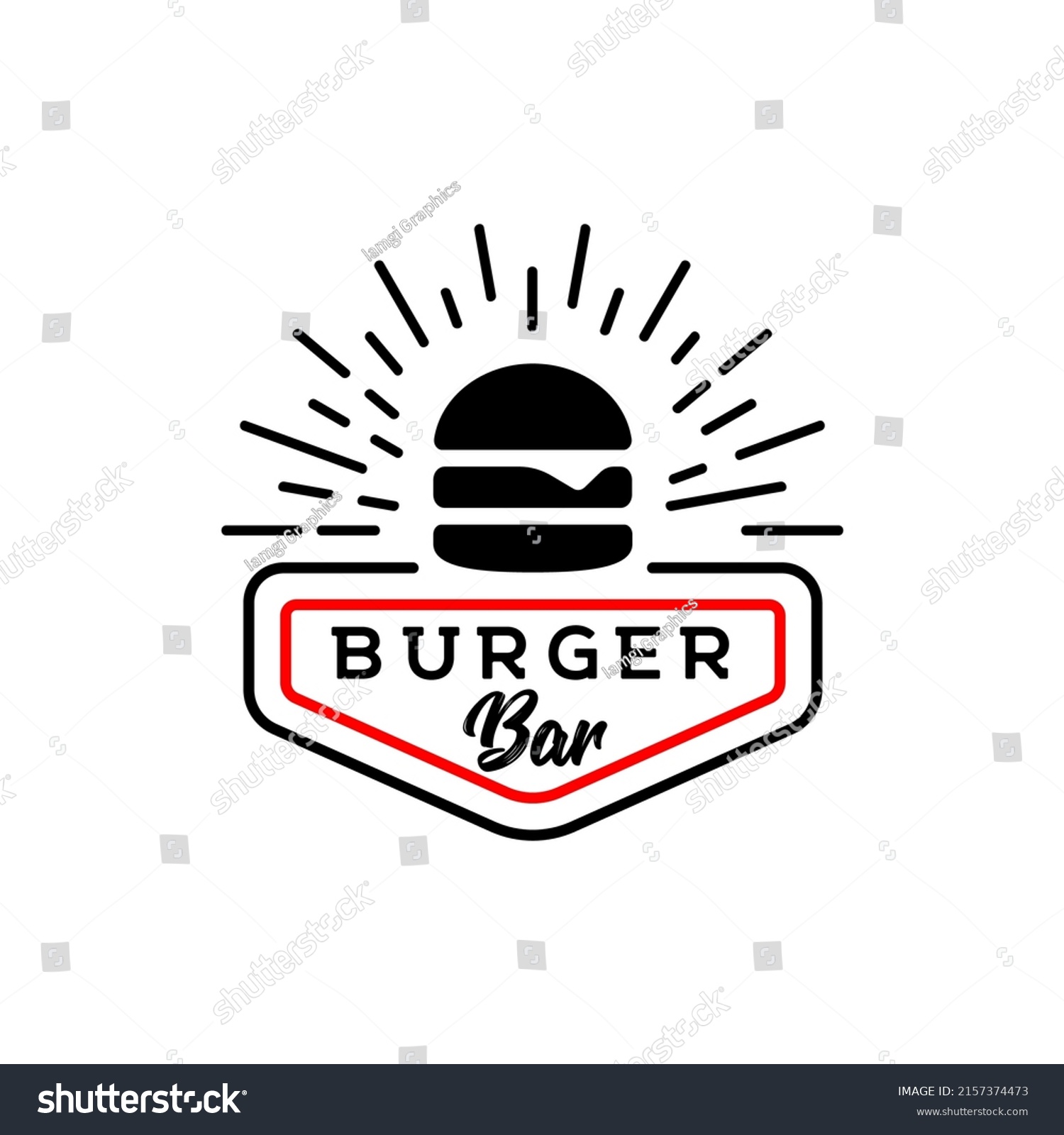 Burger Hamburger Vector Logo Fast Food Stock Vector (Royalty Free ...