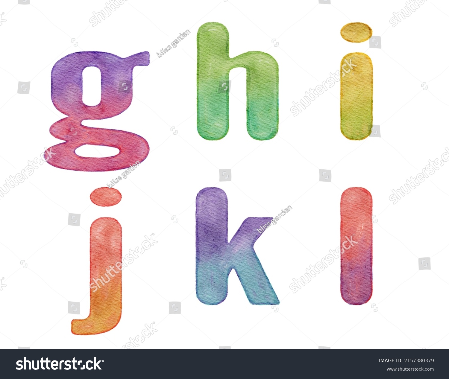 Cute Watercolor Font Hand Drawn Abc Stock Illustration 2157380379 ...