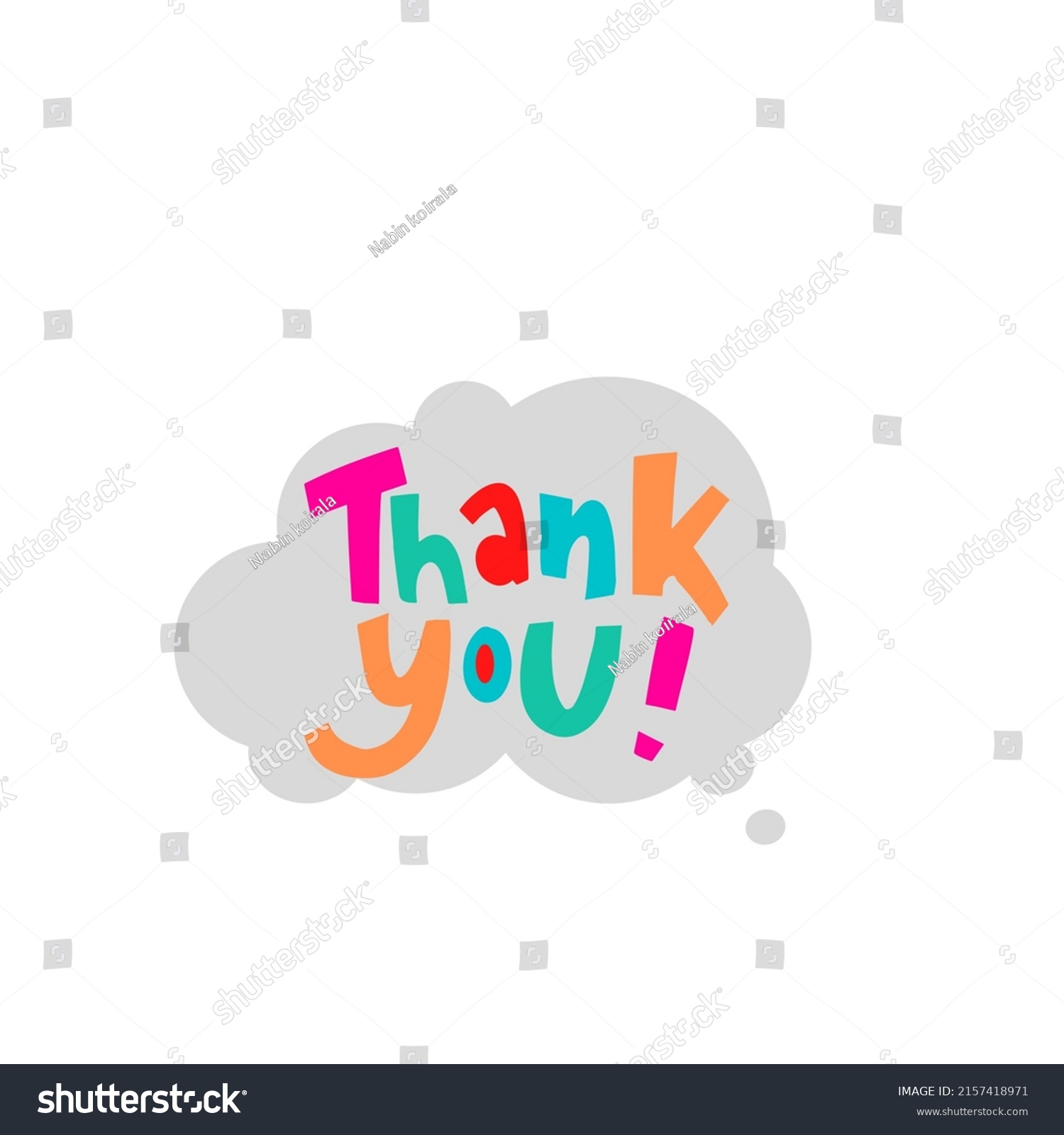 Thank You Banner On White Background Stock Illustration 2157418971 ...