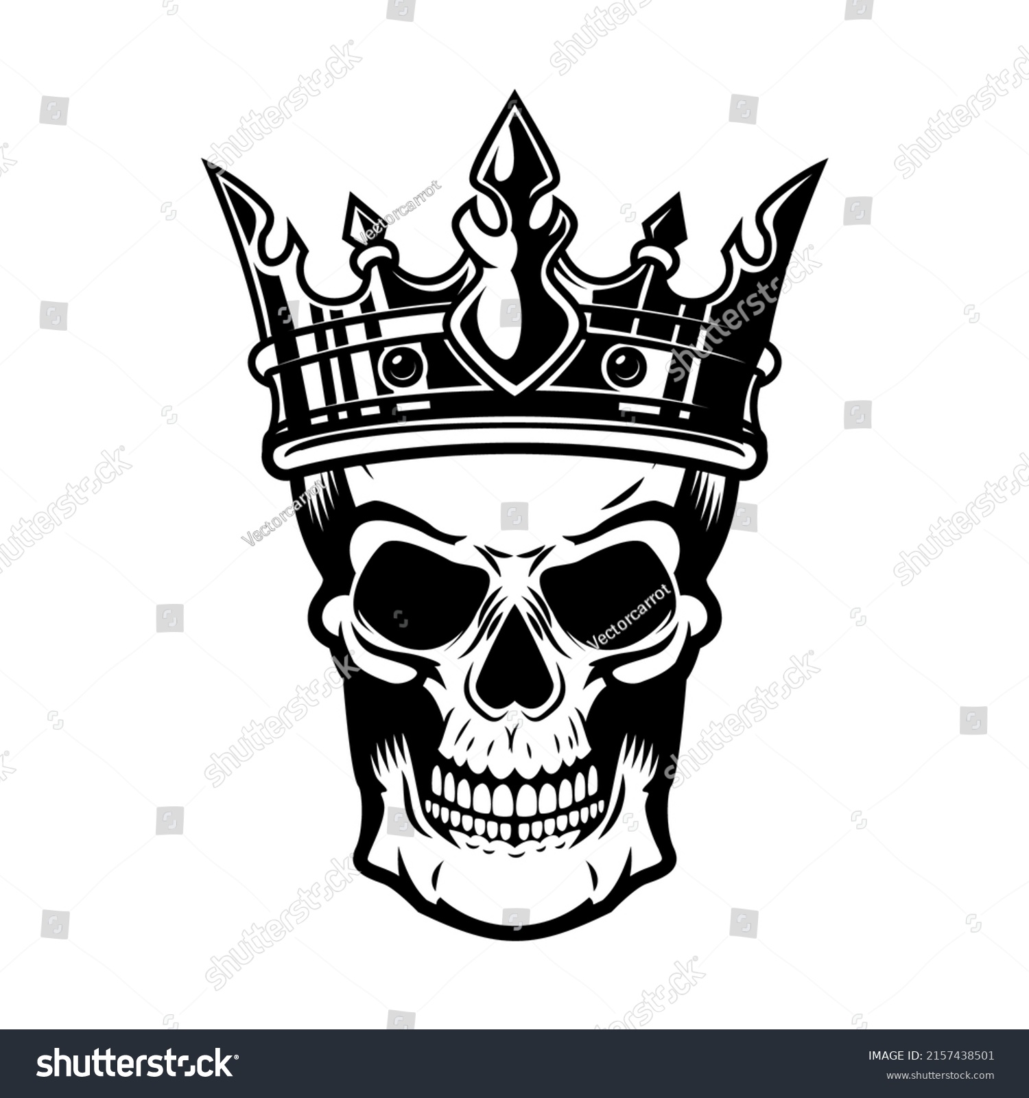 Skull King Crown Design Element Logo Stock Vector (Royalty Free ...