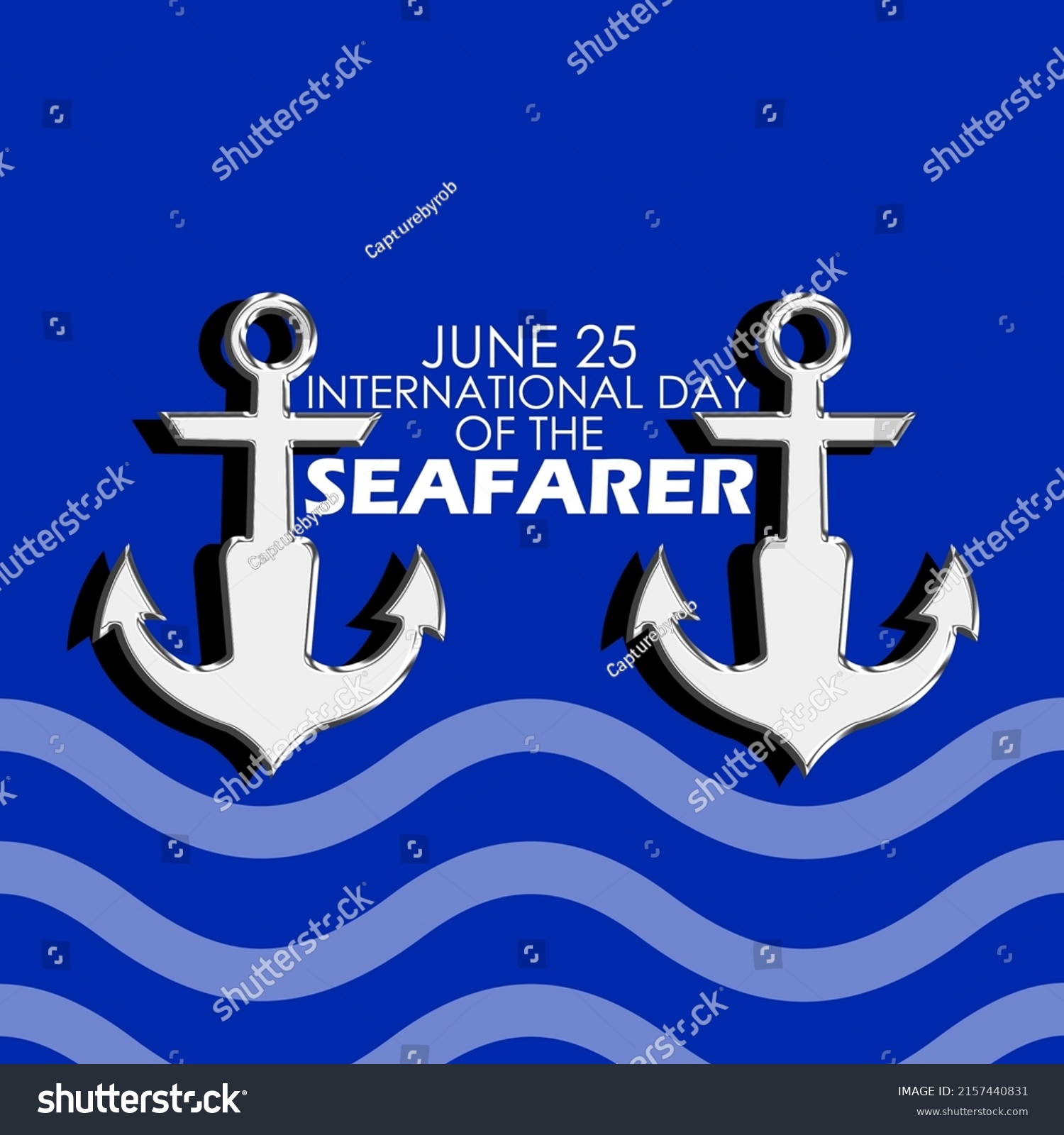 Boat Anchors Water Waves Illustration Bold Stock Vector (Royalty Free ...