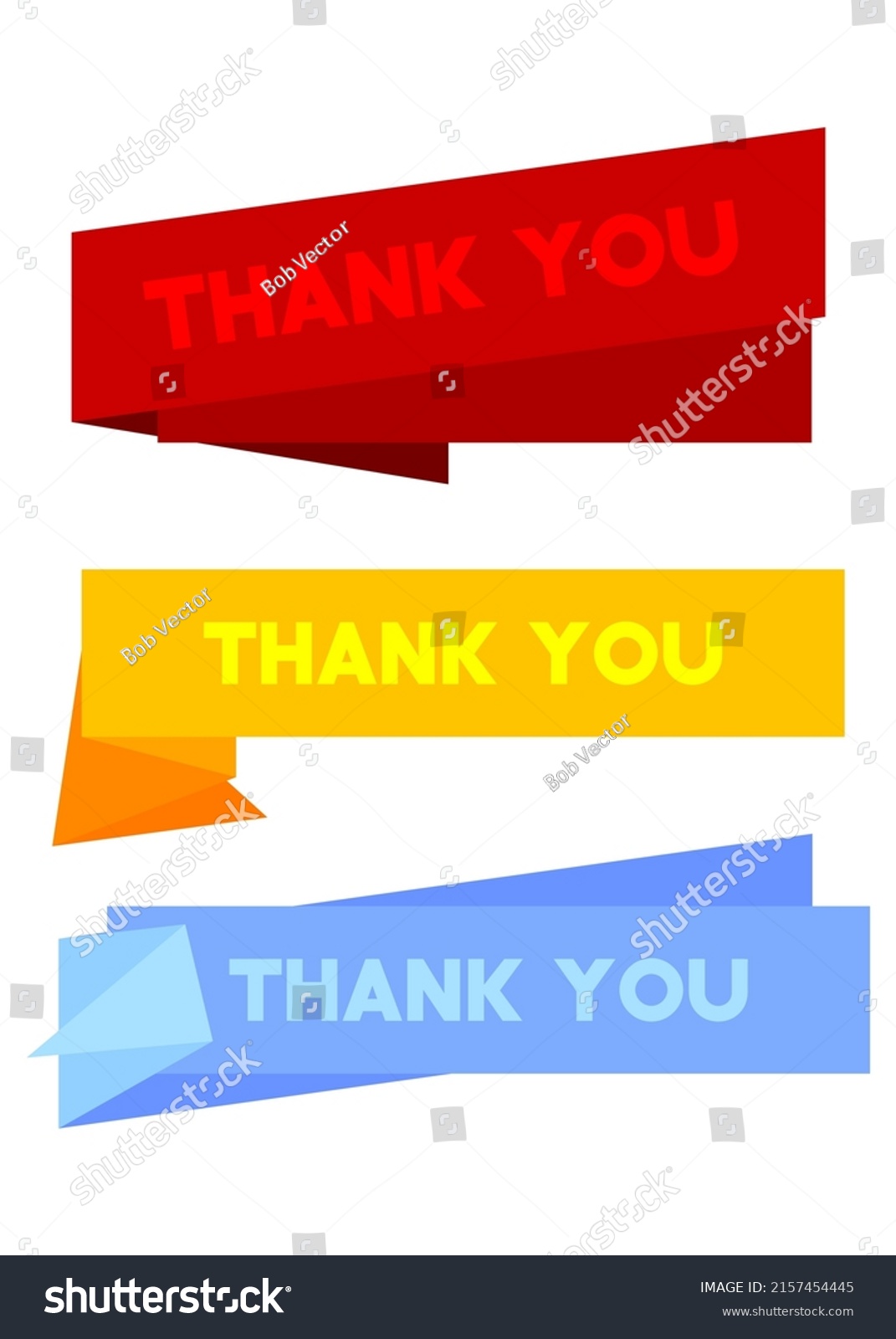 Set Ribbon Thank You Text Banner Stock Vector (Royalty Free) 2157454445 ...