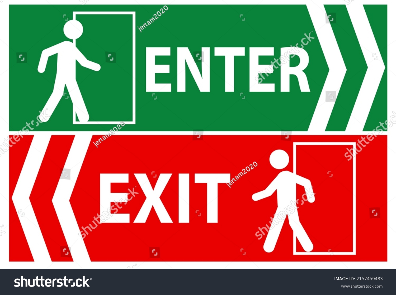 Enter Exit Sign Public Awareness Vector Stock Vector (Royalty Free ...