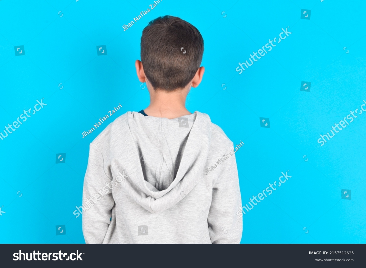 Caucasian Kid Boy Wearing Grey Hoodie Stock Photo 2157512625 | Shutterstock