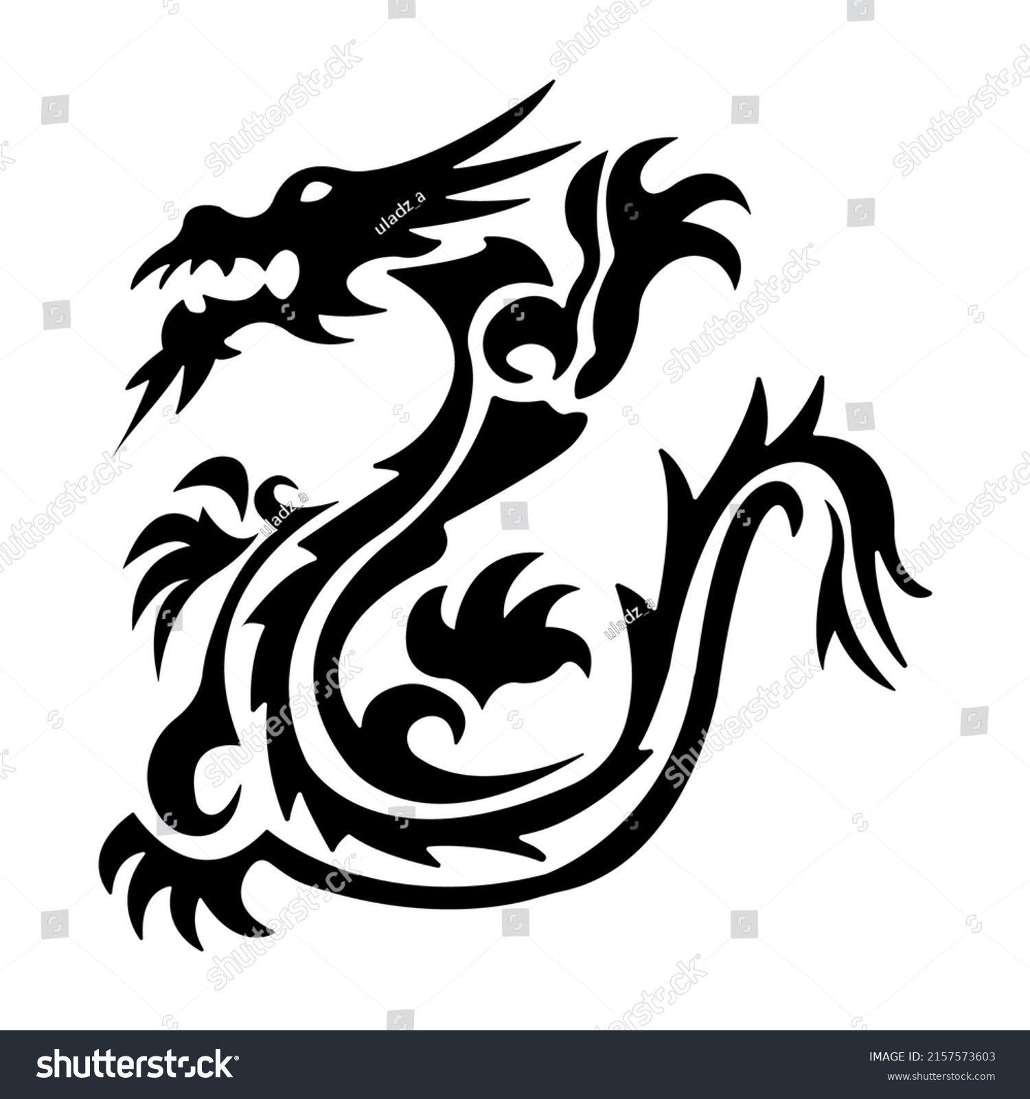 Dragon Tattoo On White Background Stock Vector (Royalty Free ...