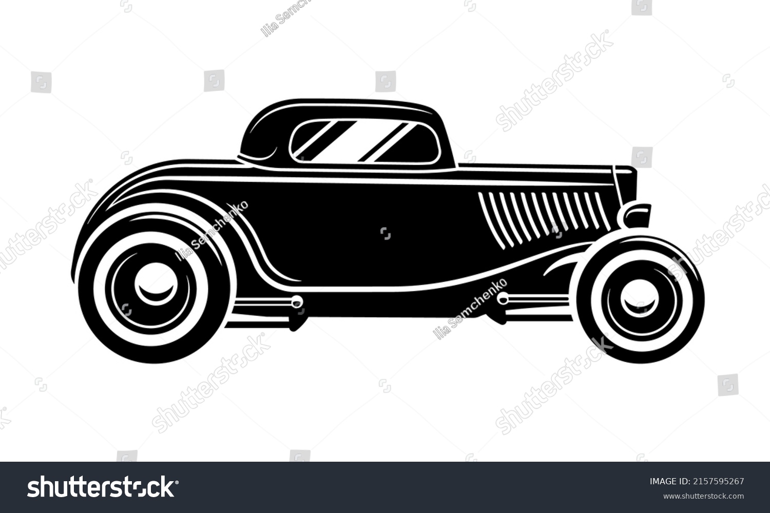 Vector Layouts Hotrod Retro Car Hardtop Stock Vector (Royalty Free ...