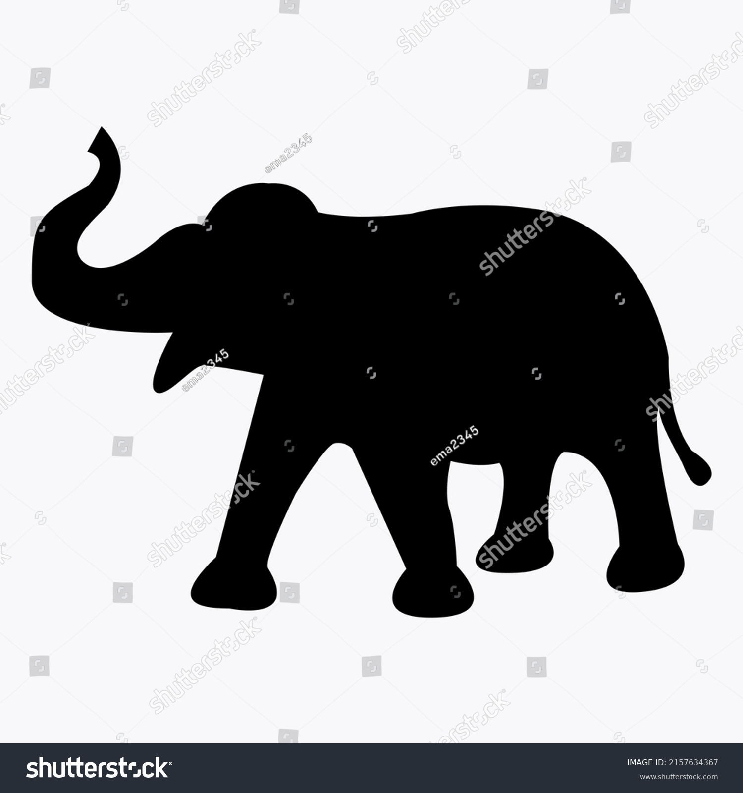 Black Elephant Silhouette Vector Illustration Stock Vector (Royalty ...