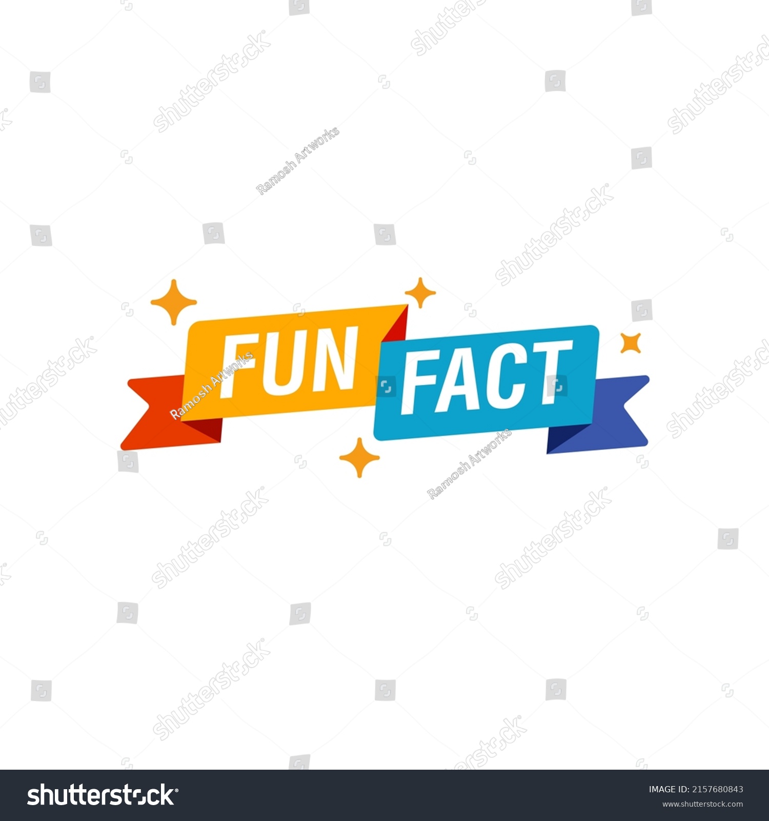 Fun Fact Ribbon Vector Simple Label Stock Vector (Royalty Free ...