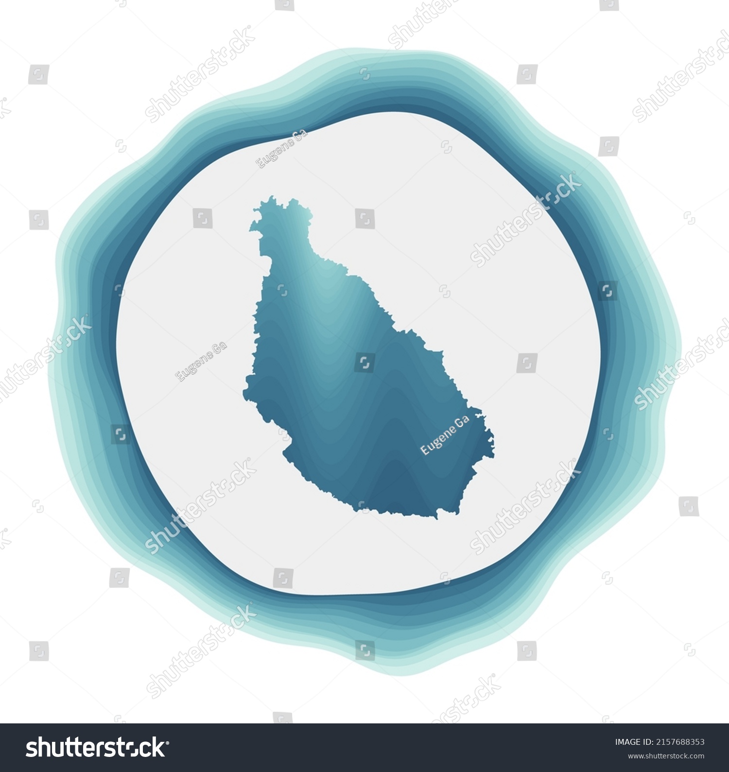 Santiago Island Logo Badge Island Layered Stock Vector (Royalty Free ...