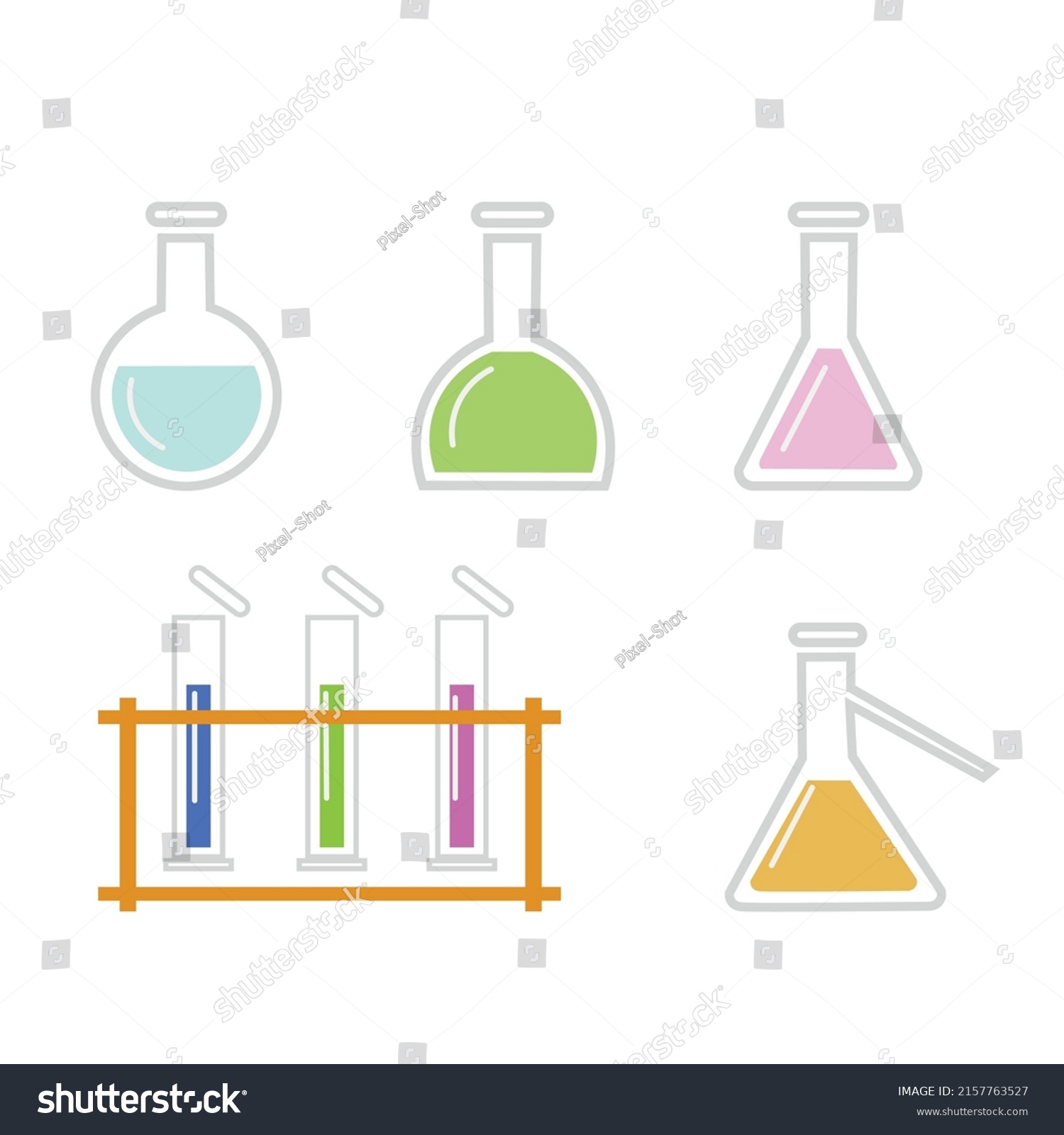 Different Laboratory Glassware On White Background Stock Vector ...