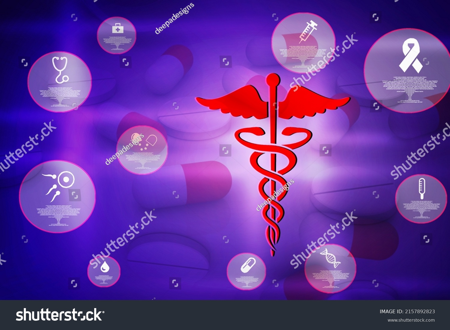 2d Illustration Caduceus Medical Symbol Stock Illustration 2157892823 Shutterstock 1192