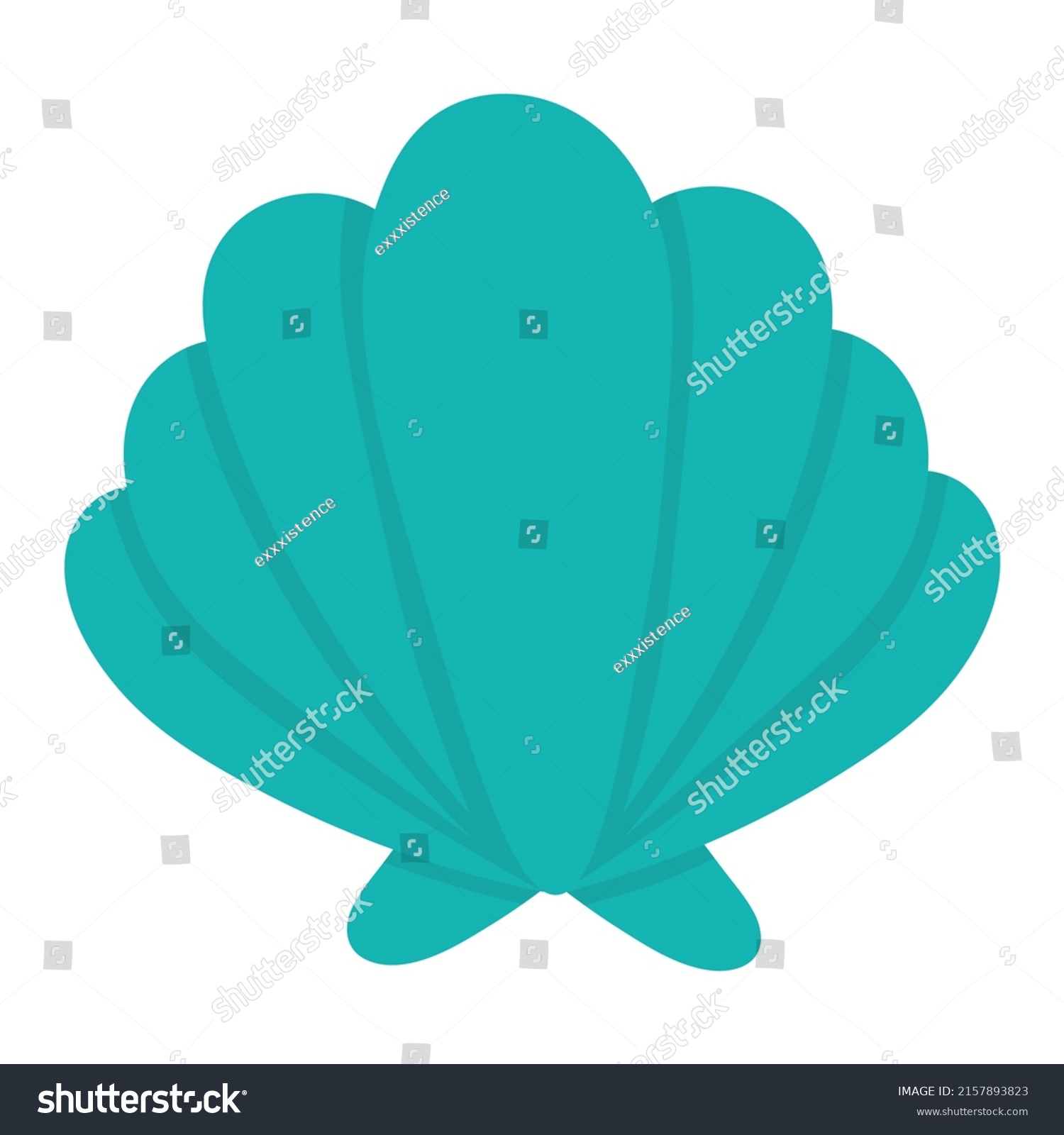 Tropical Underwater Shell Doodle Flat Clipart Stock Vector (Royalty ...