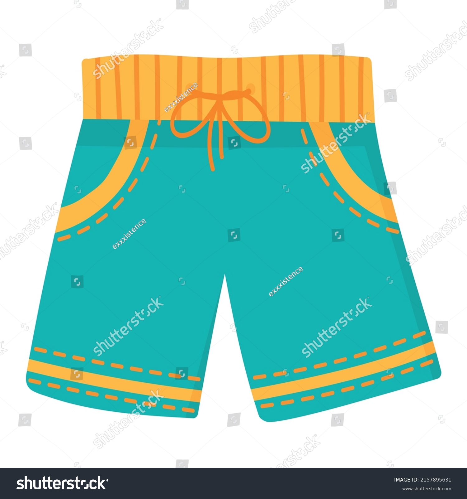 Swimming Trunks Men Doodle Flat Clipart Stock Vector (Royalty Free ...