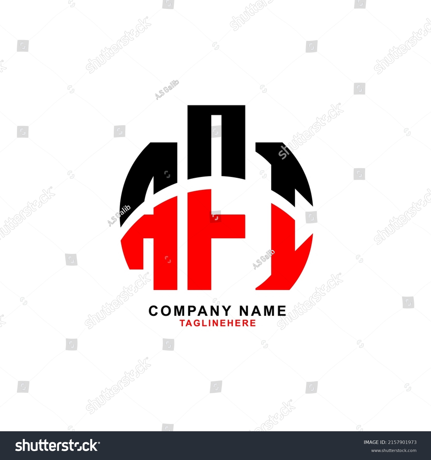 Three Letter Logo Design White Background Stock Vector (Royalty Free