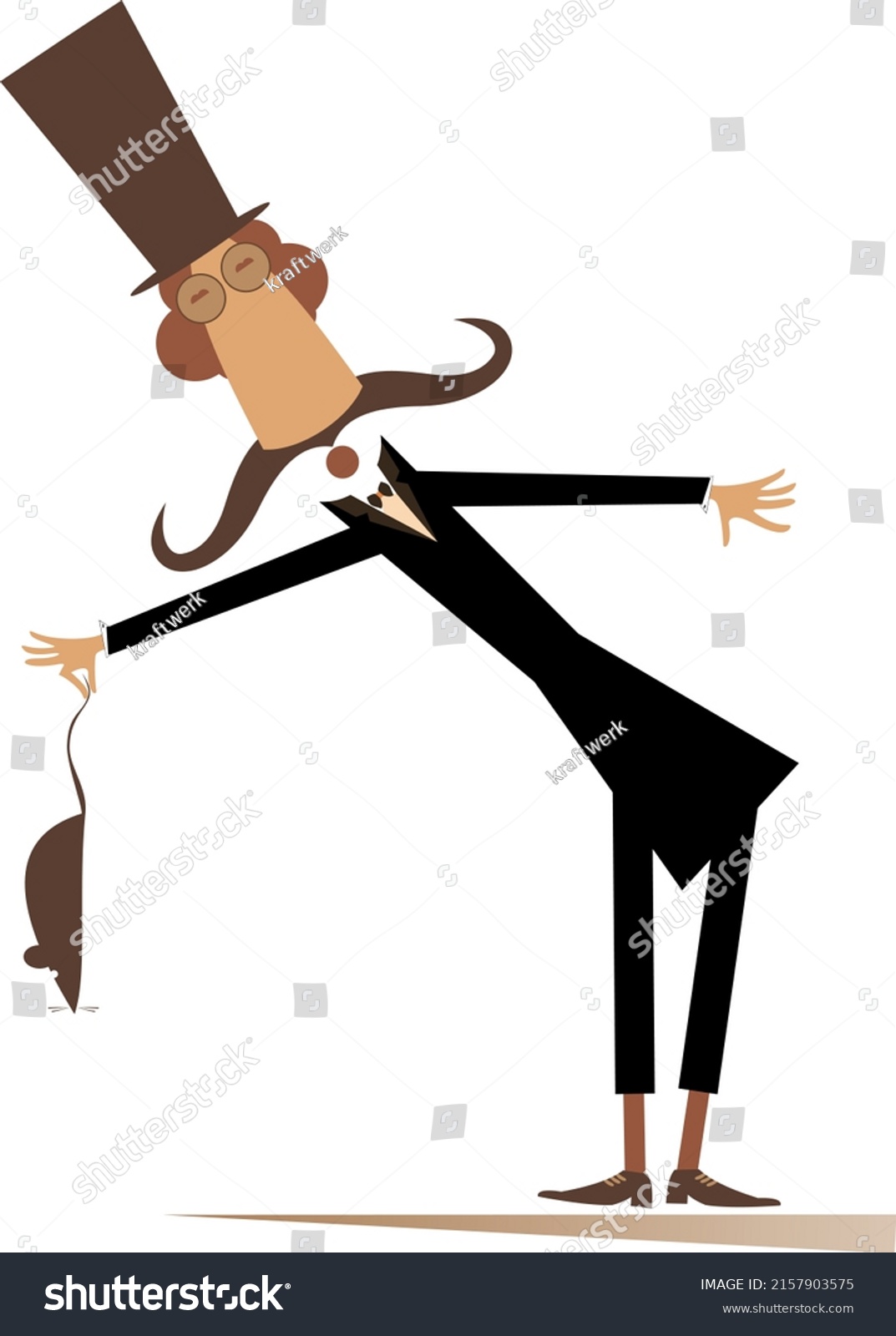 Man Top Hat Holds Rat Mouse Stock Vector (Royalty Free) 2157903575 ...