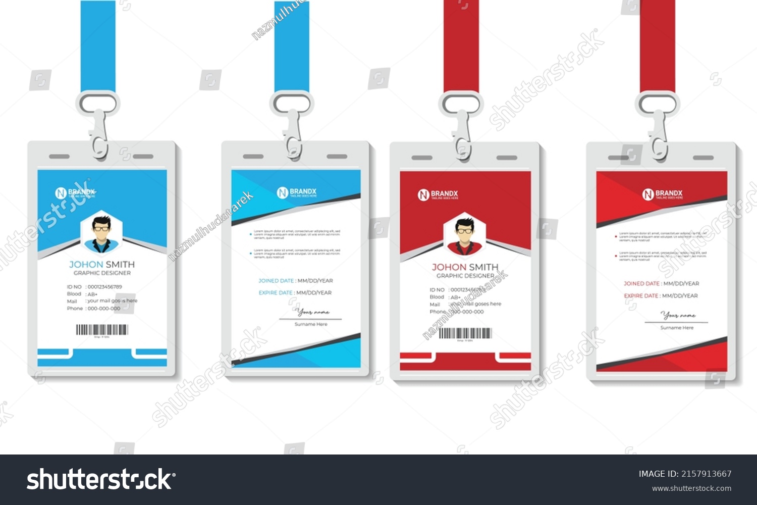 Corporate Id Card Template Design Stock Vector (Royalty Free ...