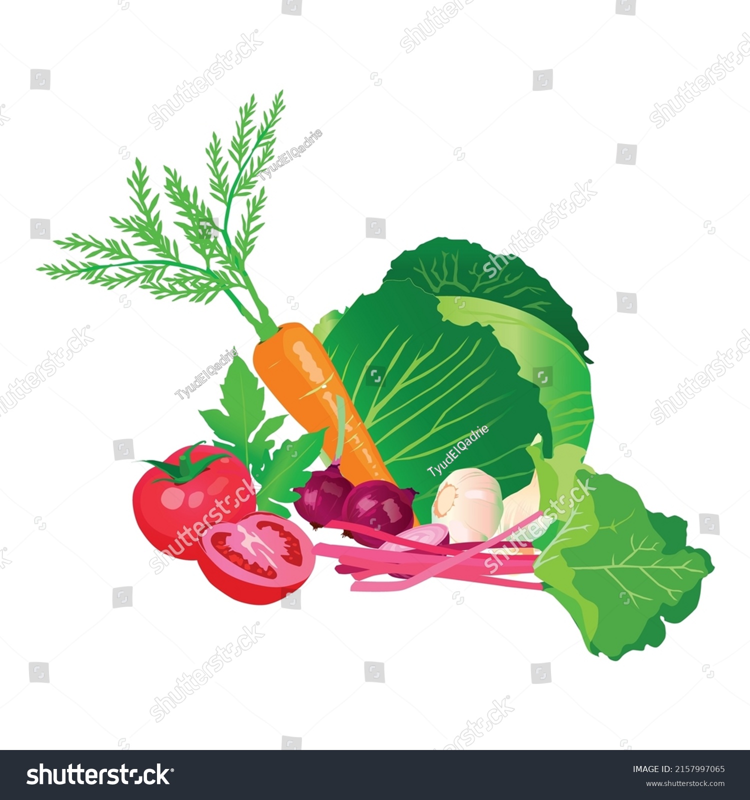 Vegetables Vector Illustration White Background Stock Vector (royalty 