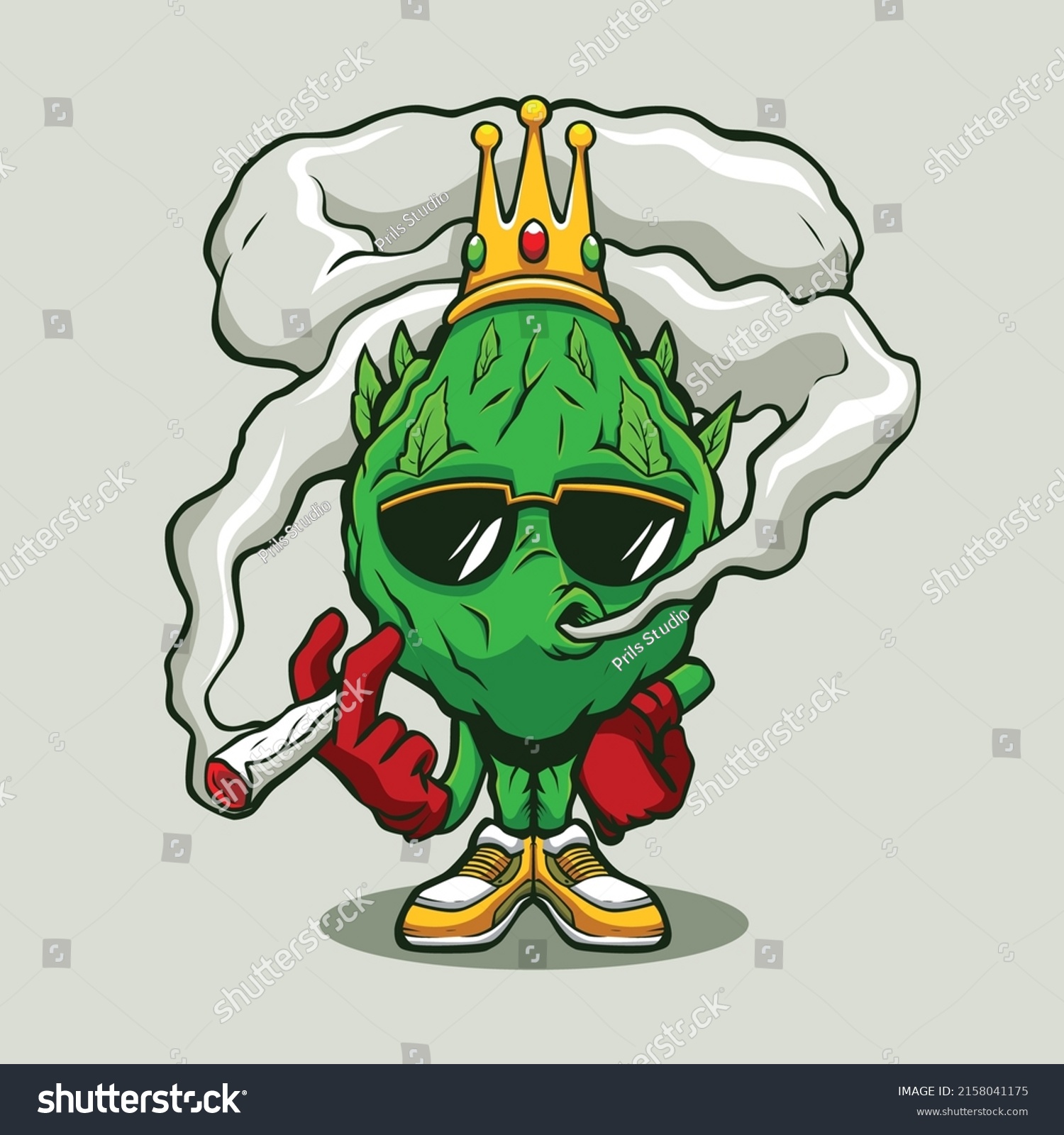 Weed Smoking Crown Cartoon Stock Vector (Royalty Free) 2158041175 ...