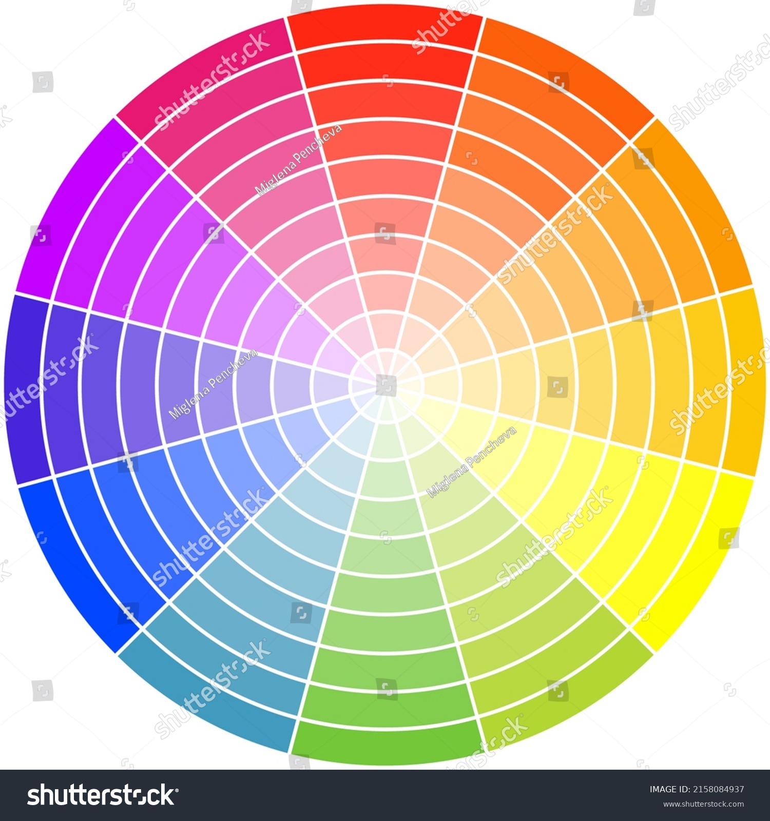 Color Wheel Ryb Schema 12 Colors Stock Illustration 2158084937 ...