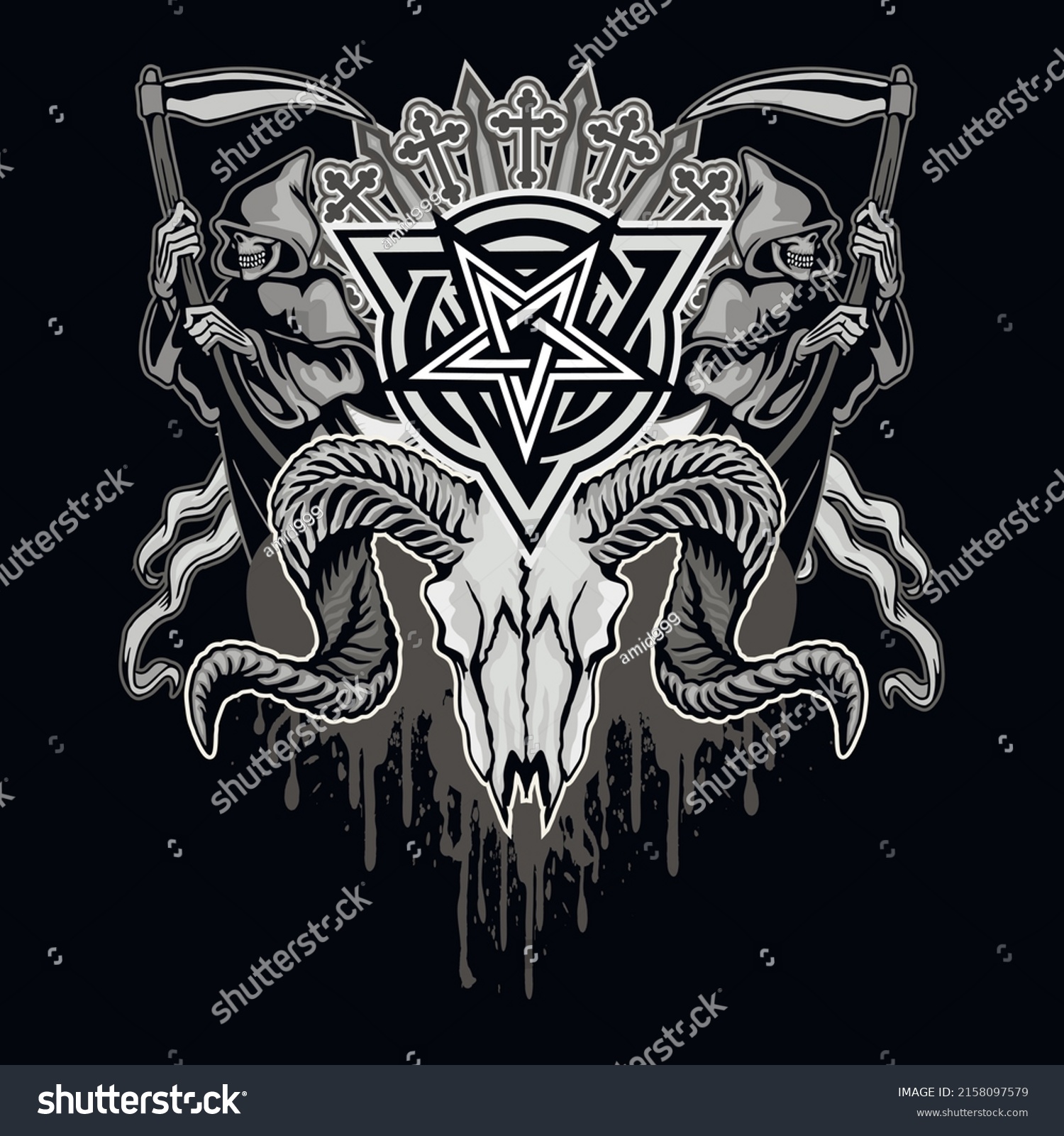 Gothic Sign Skull Grunge Vintage Design Stock Vector (Royalty Free ...