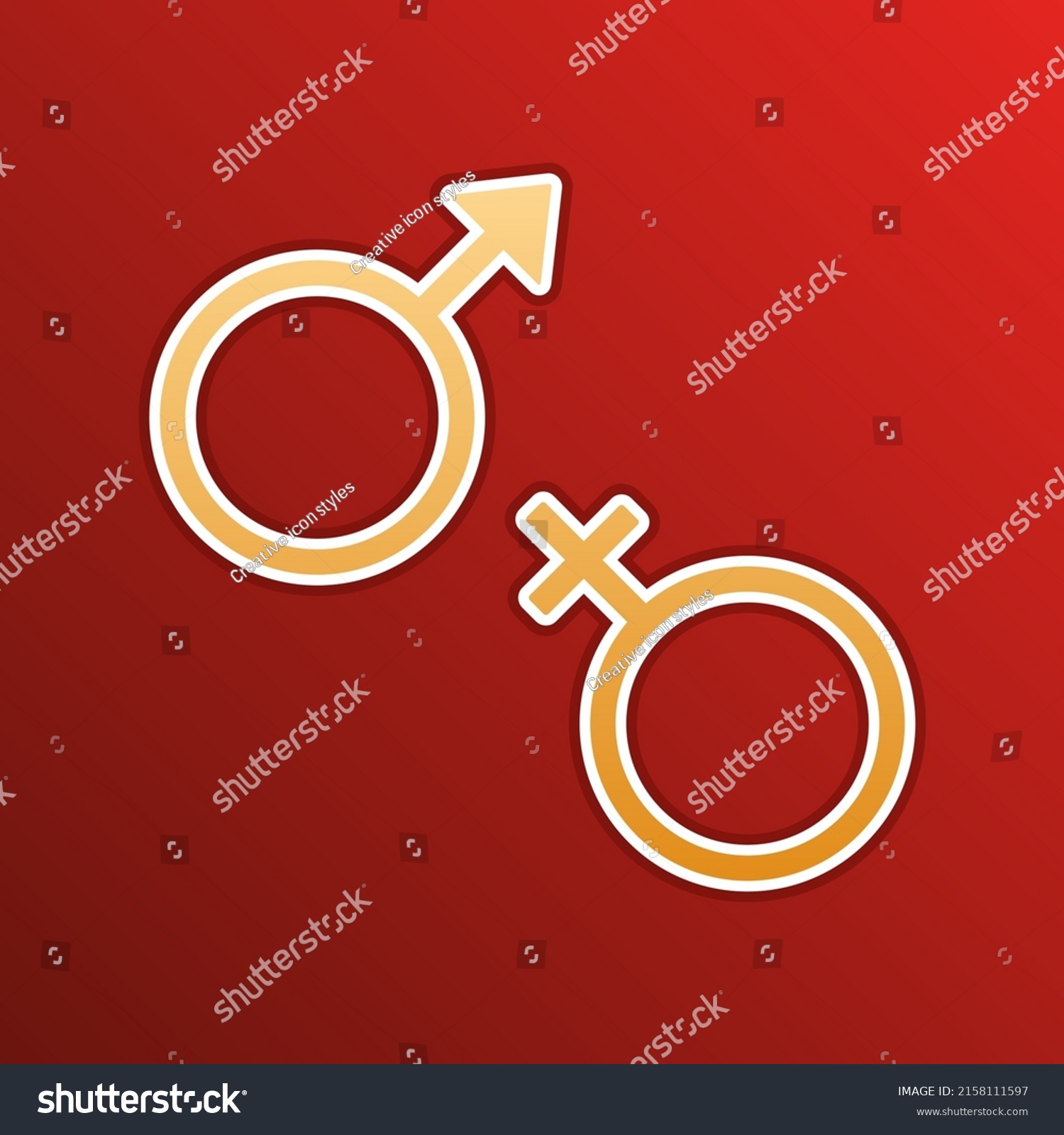 Sex Symbol Sign Golden Gradient Icon Stock Vector Royalty Free 2158111597 Shutterstock