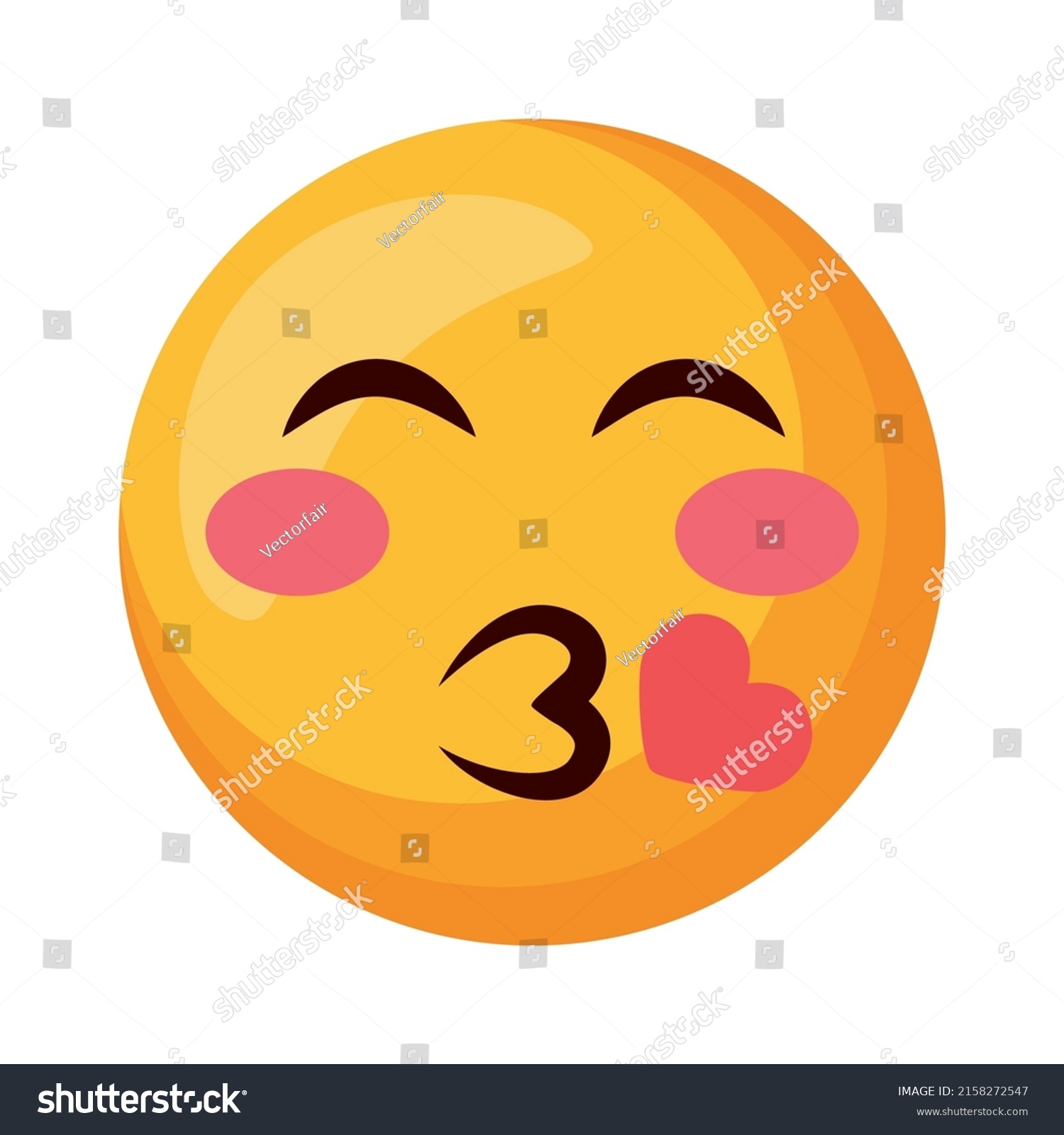 Emoji Face Kissing Feeling Icon Stock Vector (Royalty Free) 2158272547 ...