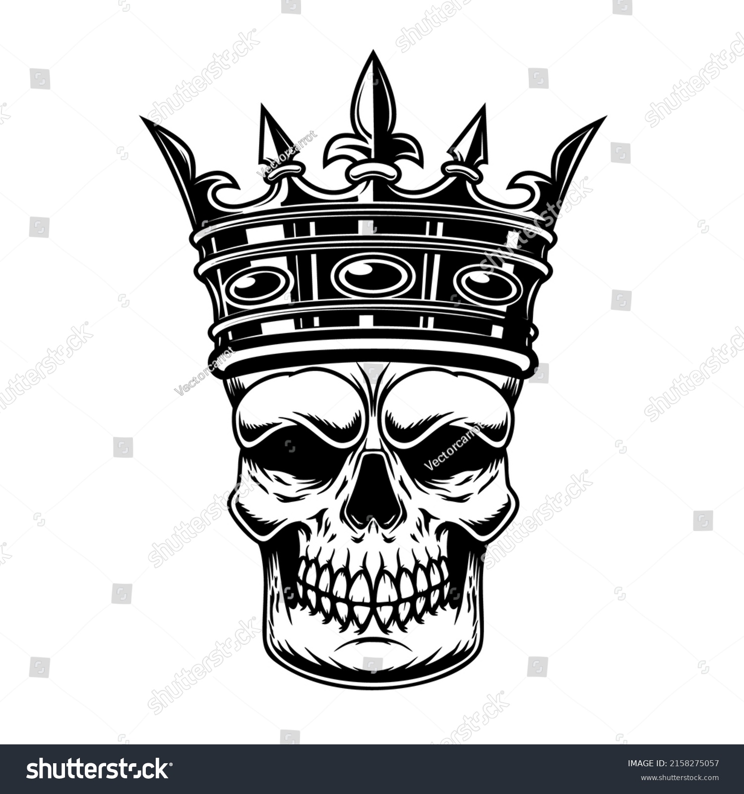 Skull King Crown Design Element Logo Stock Vector (Royalty Free ...