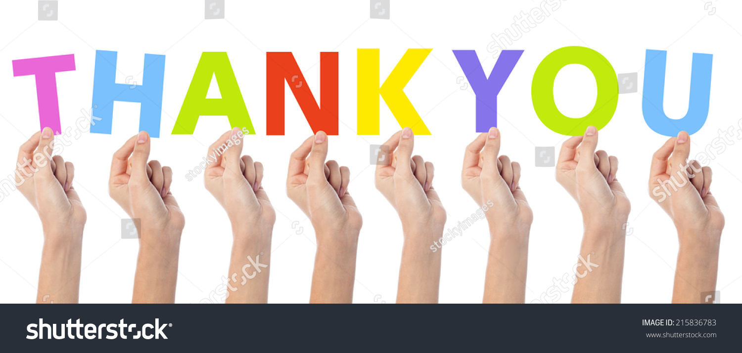 Many Hands Holding Colorful Thank You Stock Photo 215836783 | Shutterstock