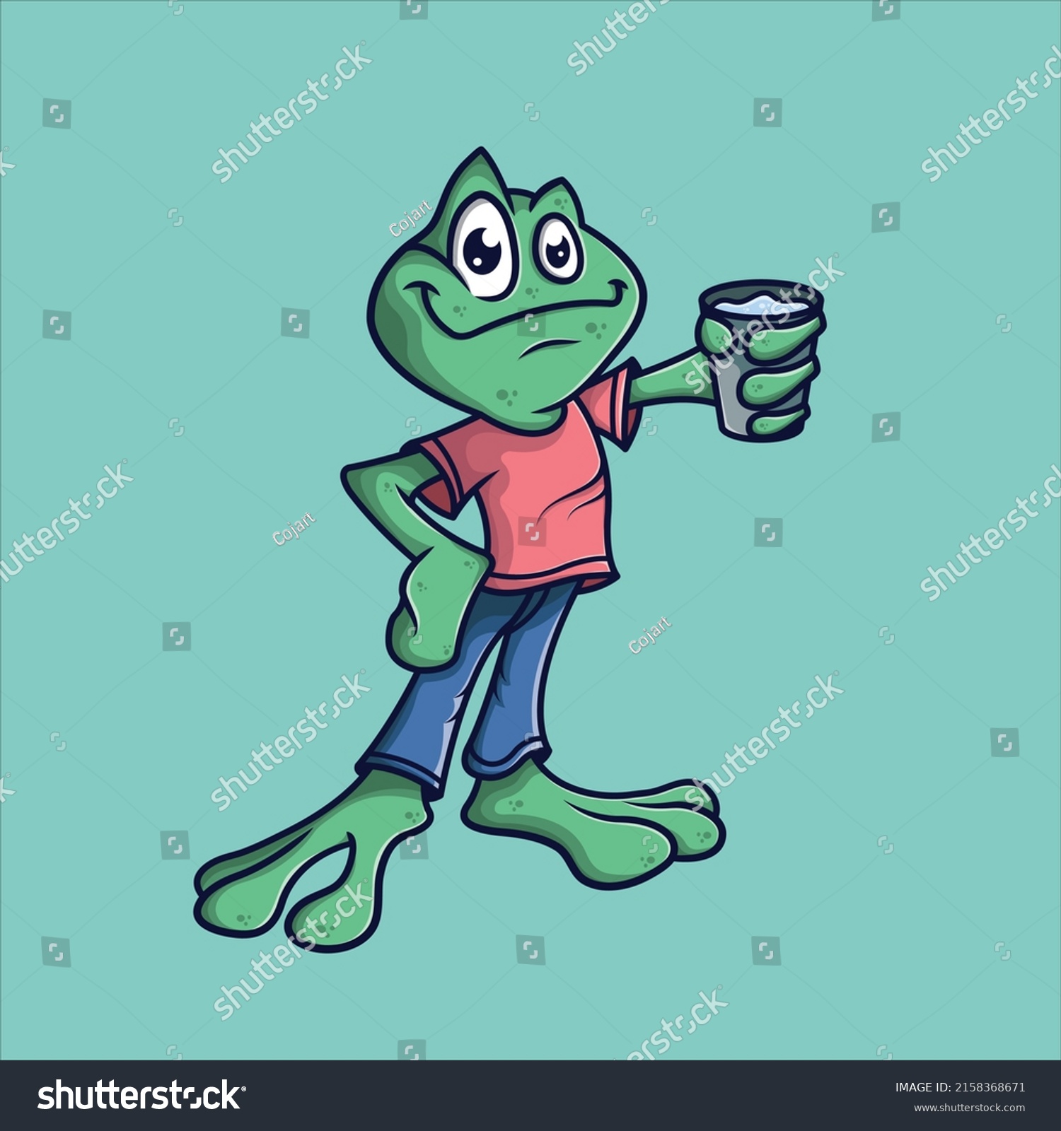 Vector Cartoon Clip Art Illustration Frog Stock Vector (Royalty Free ...