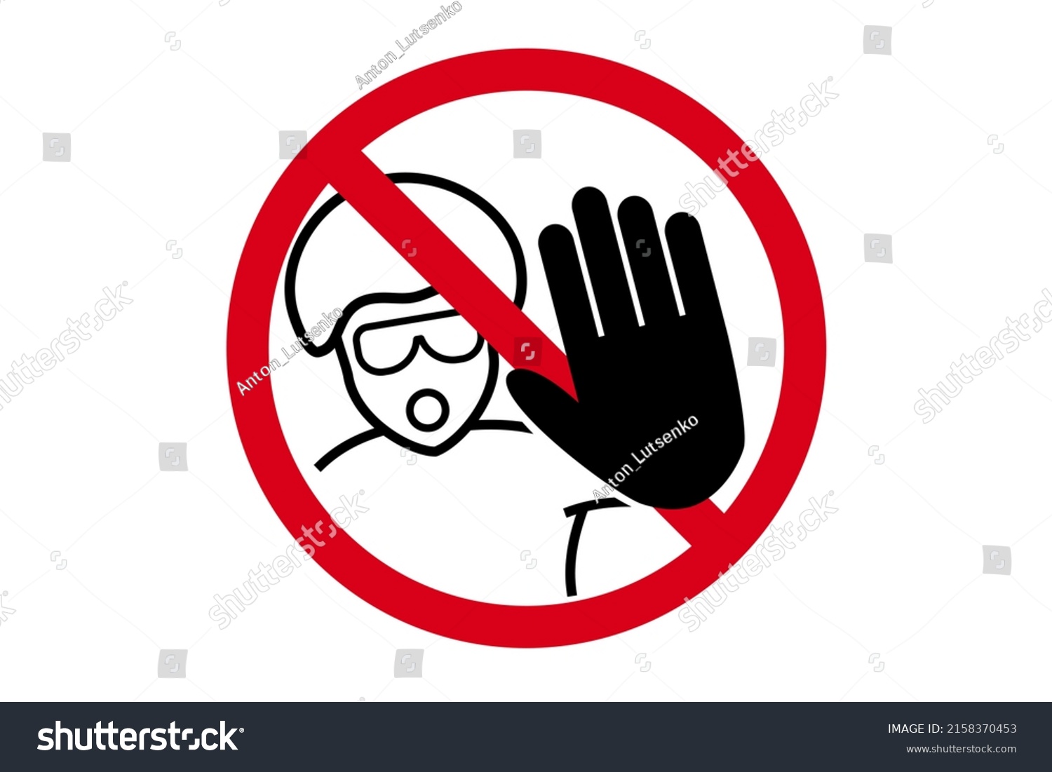 Red Stop Sign Hand Symbol Do Stock Vector Royalty Free 2158370453