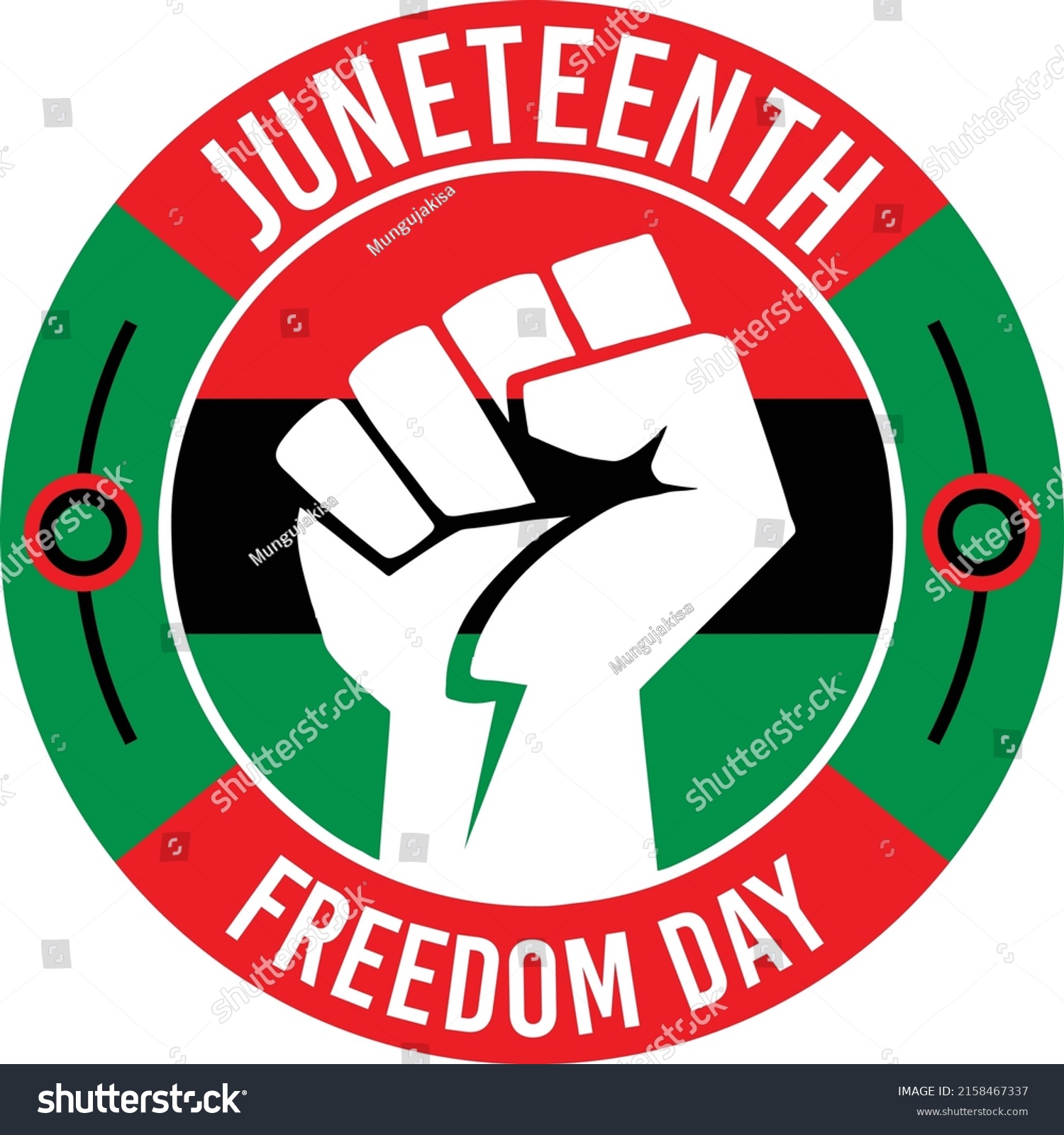 Juneteenth Freedom Red Black Green Flag Stock Vector (Royalty Free ...