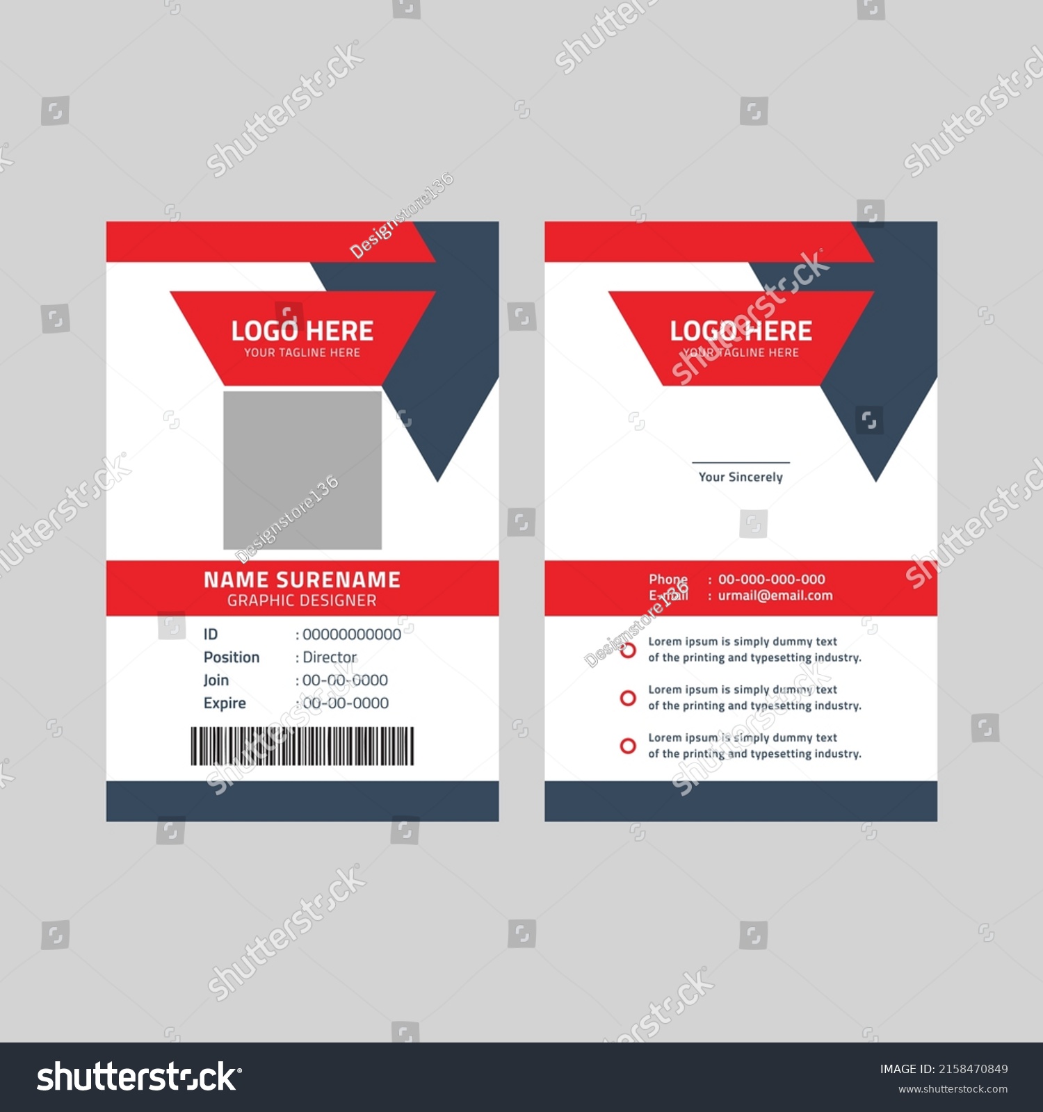 Corporate Id Card Template Layout Stock Vector (Royalty Free ...