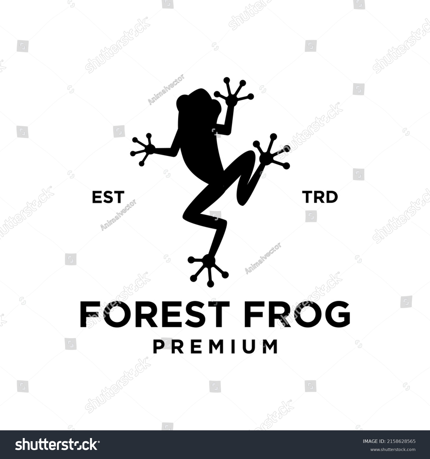 Forest Frog Vector Logo Design Isolated Stock Vector (Royalty Free ...