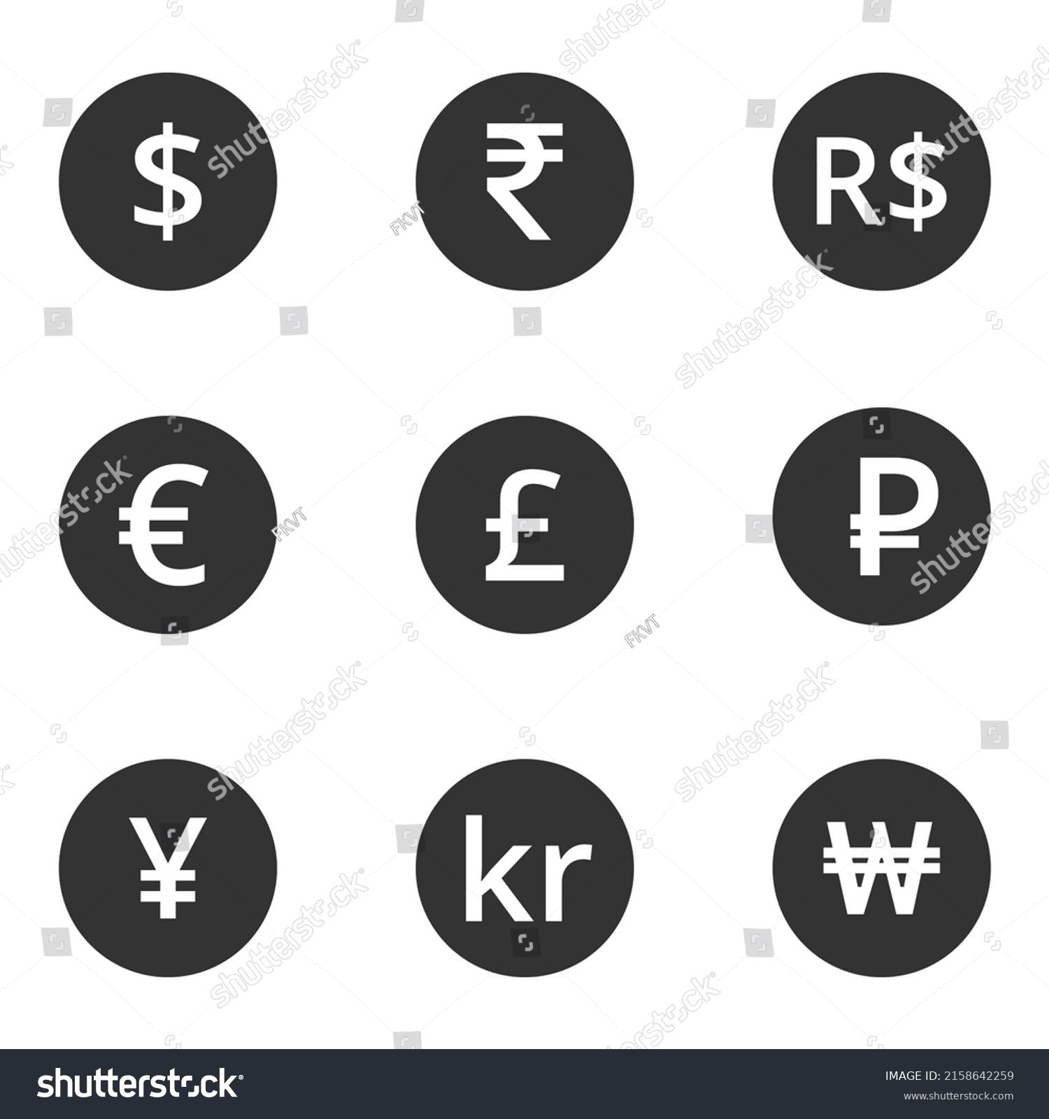 Set Money Currency Sybol Outline Exchange Stock Vector (Royalty Free ...