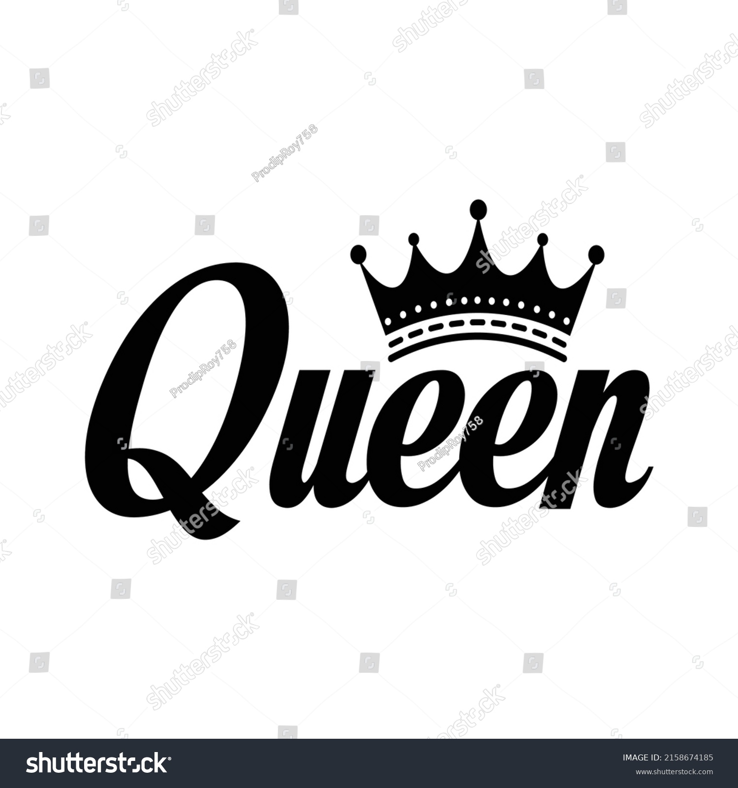 Queen Typography Tshirt Design Queen Text Stock Vector (Royalty Free ...