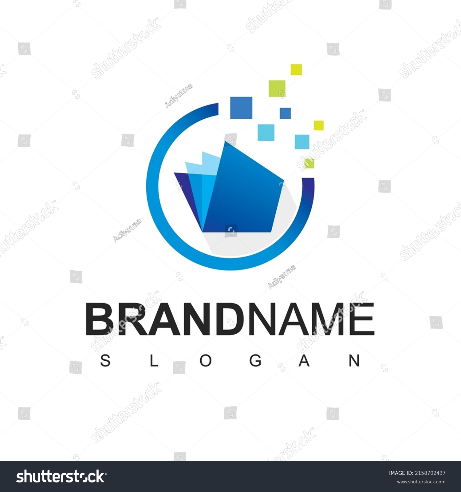 Book Logo Elearning Icon Using Pixel Stock Vector (Royalty Free ...