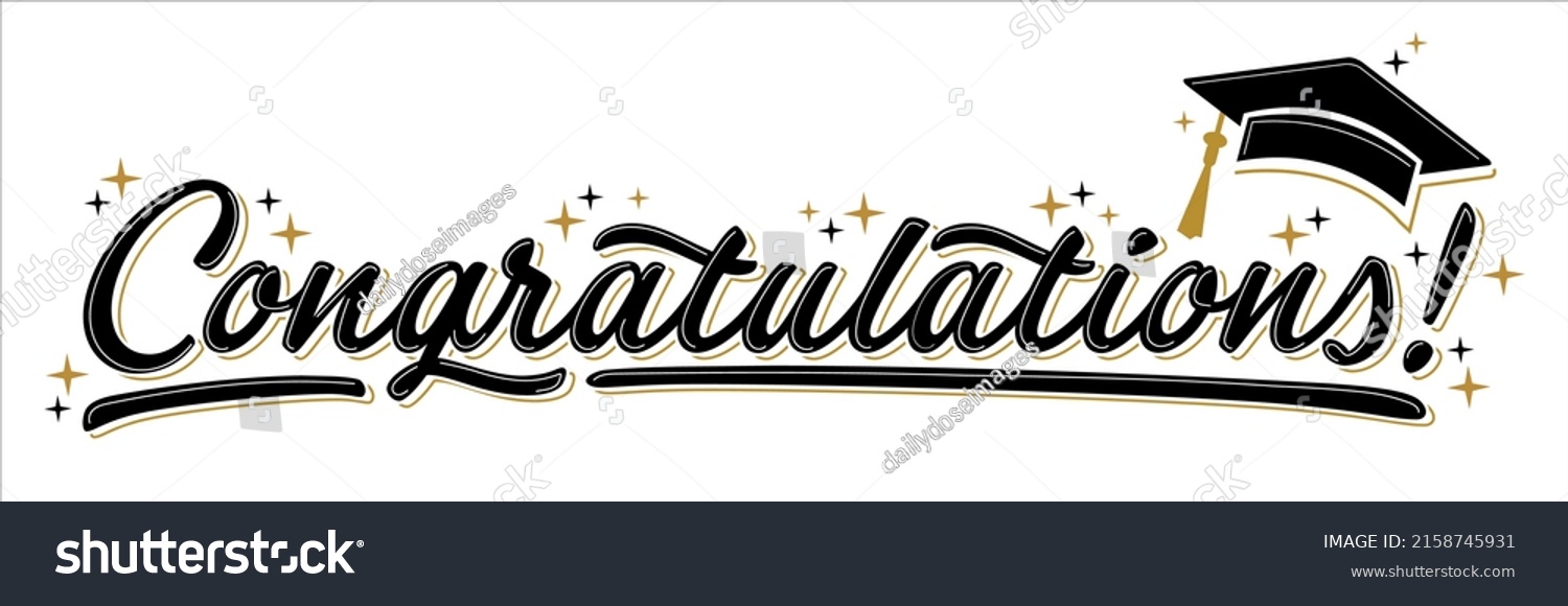 Congratulations Greeting Sign Congrats Graduated Handwritten Stock ...