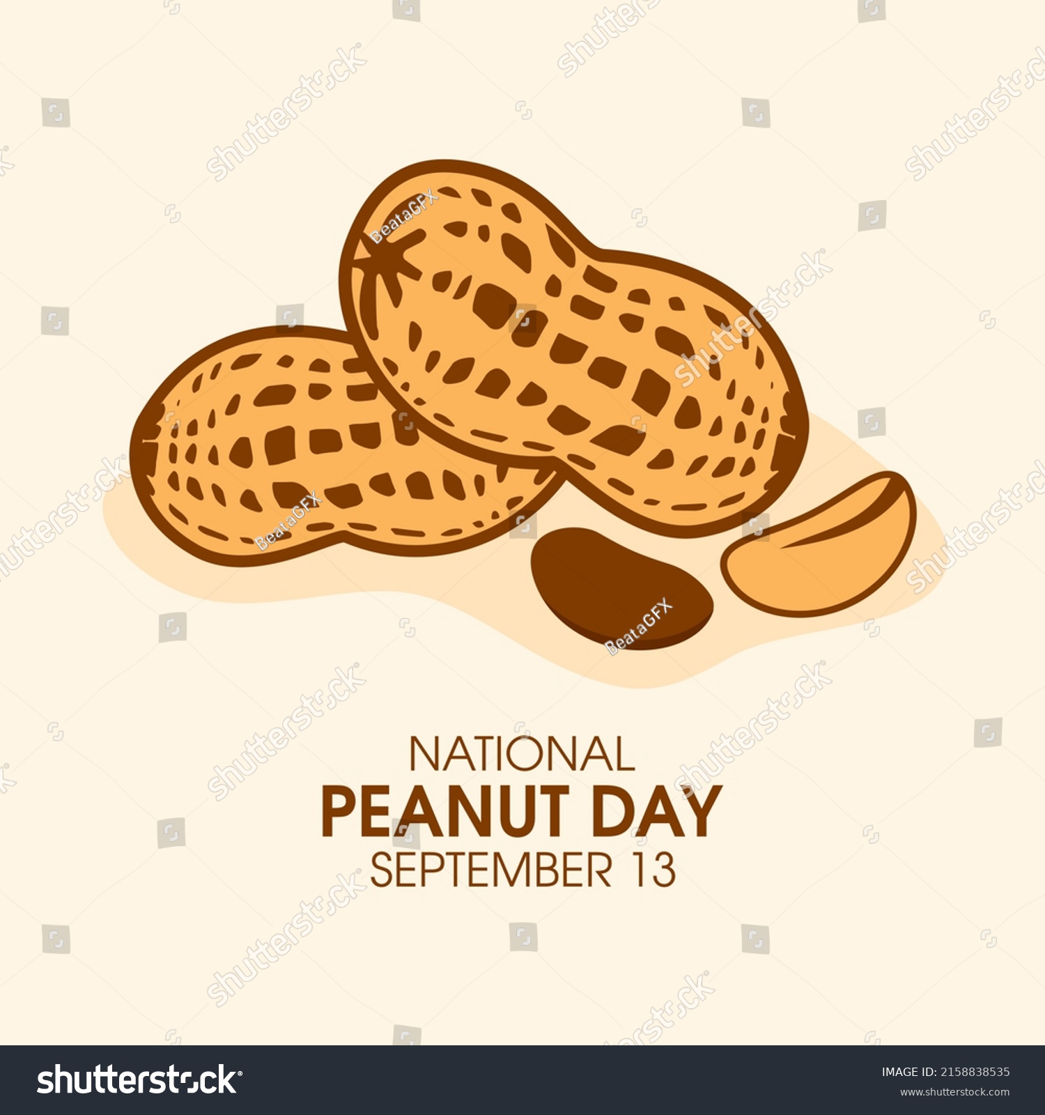 National Peanut Day Illustration Pile Peanuts Stock Illustration ...