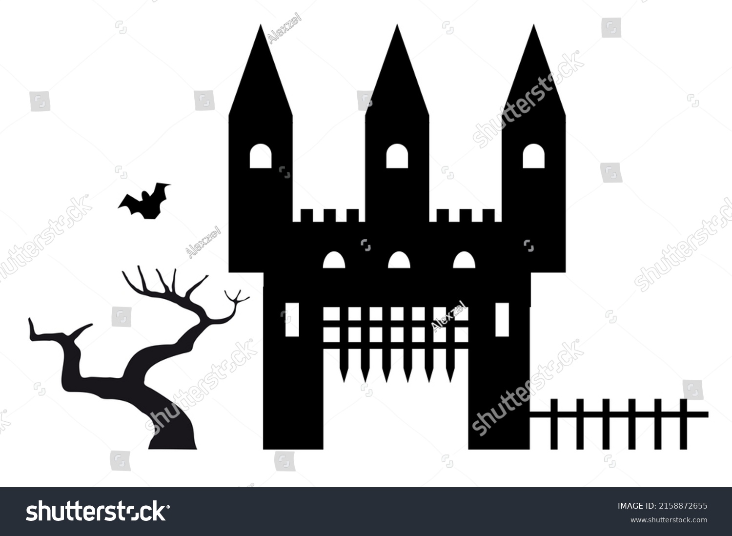 Building Halloween Cathedral Church Horror Festive Stock Illustration ...