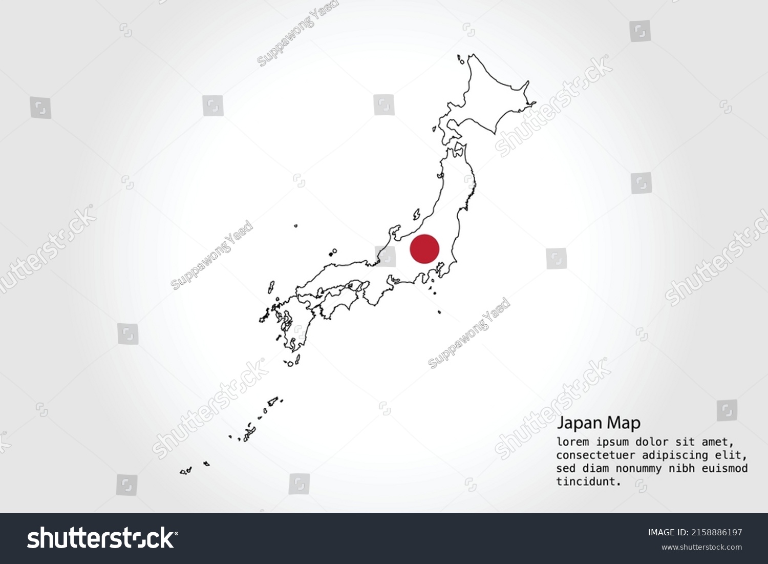 Japan Map Stripes Vector Illustration Color Stock Vector (Royalty Free ...