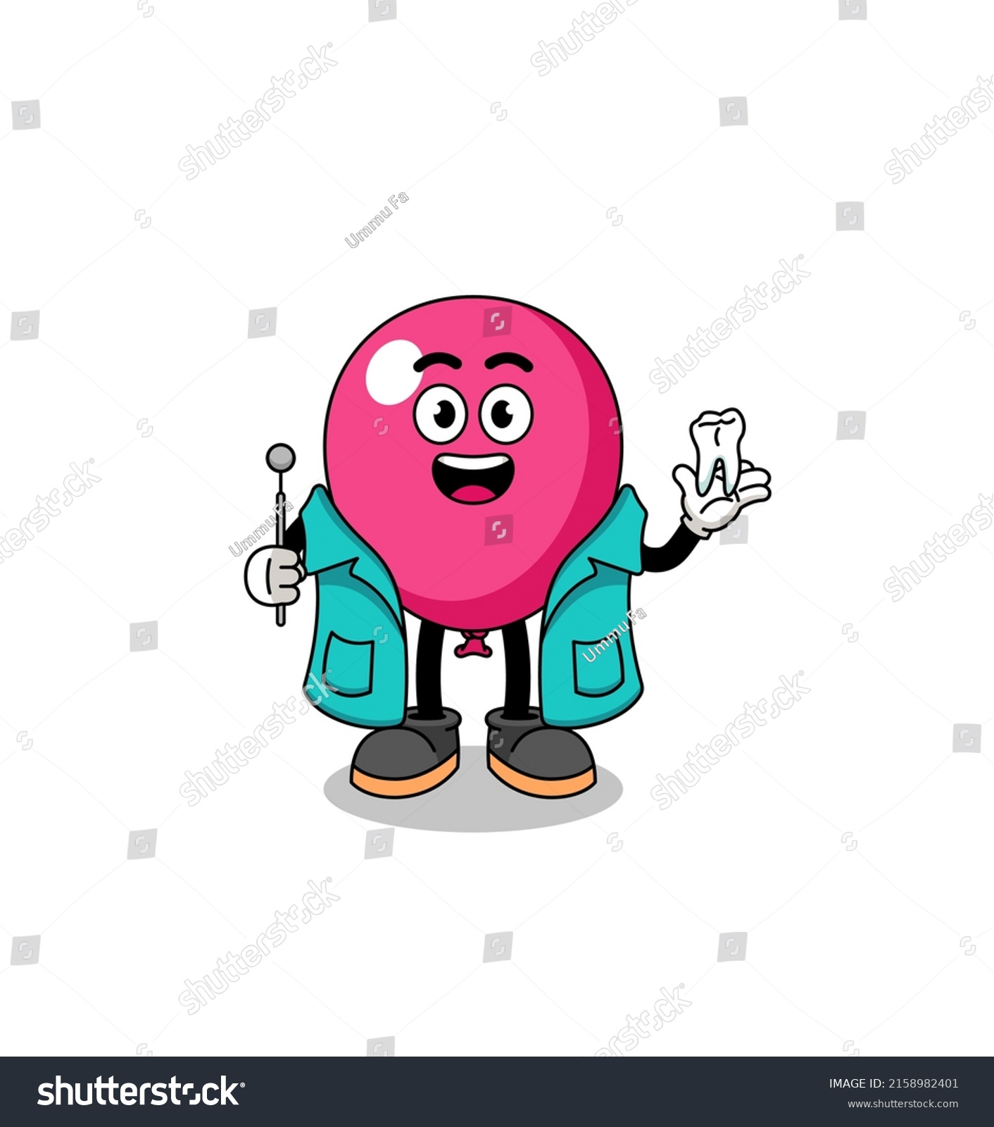 Illustration Balloon Mascot Dentist Character Design Stock Vector ...