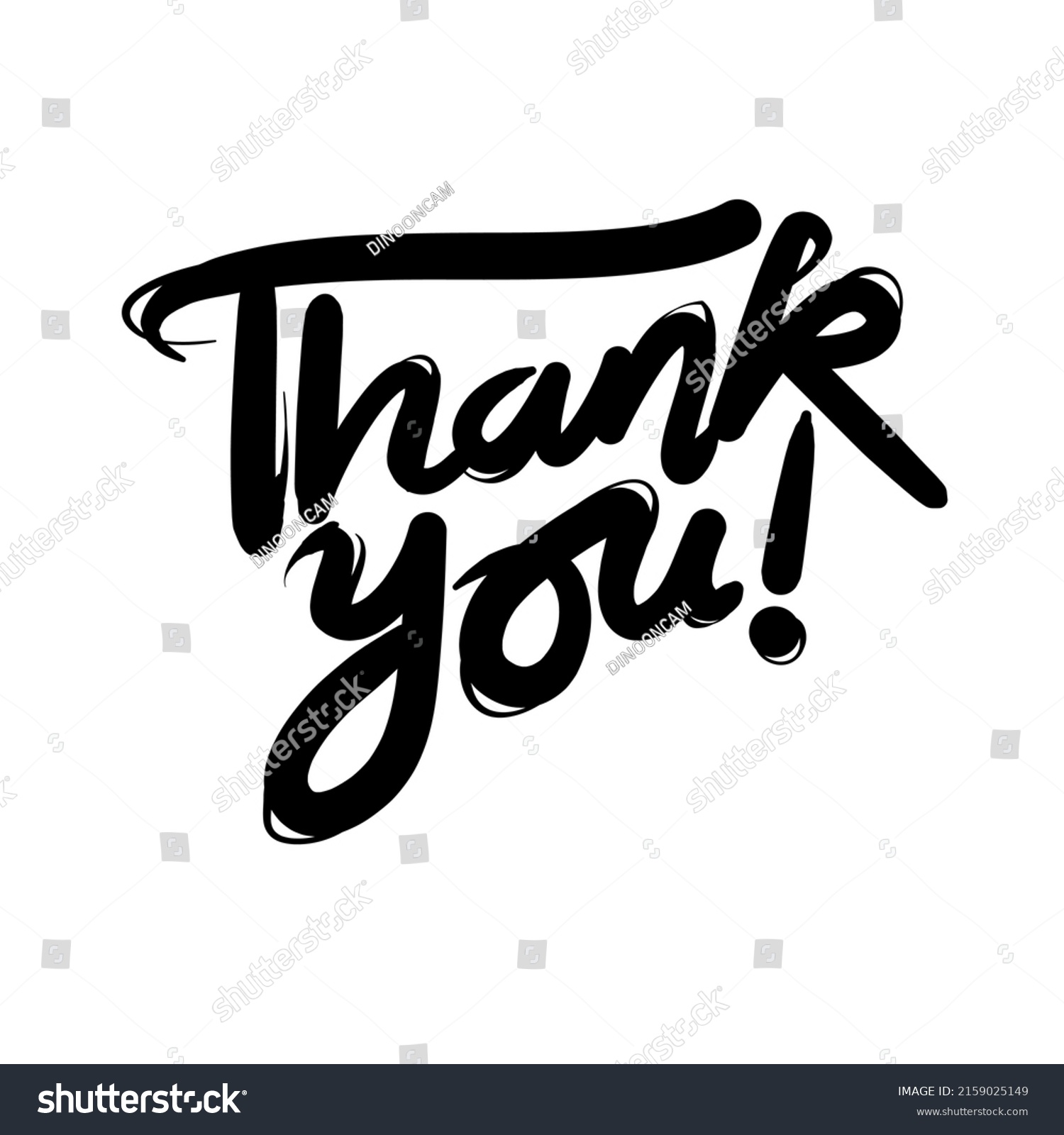 Thank You Lettering Cartoon Vector Illustration Stock Vector (Royalty ...