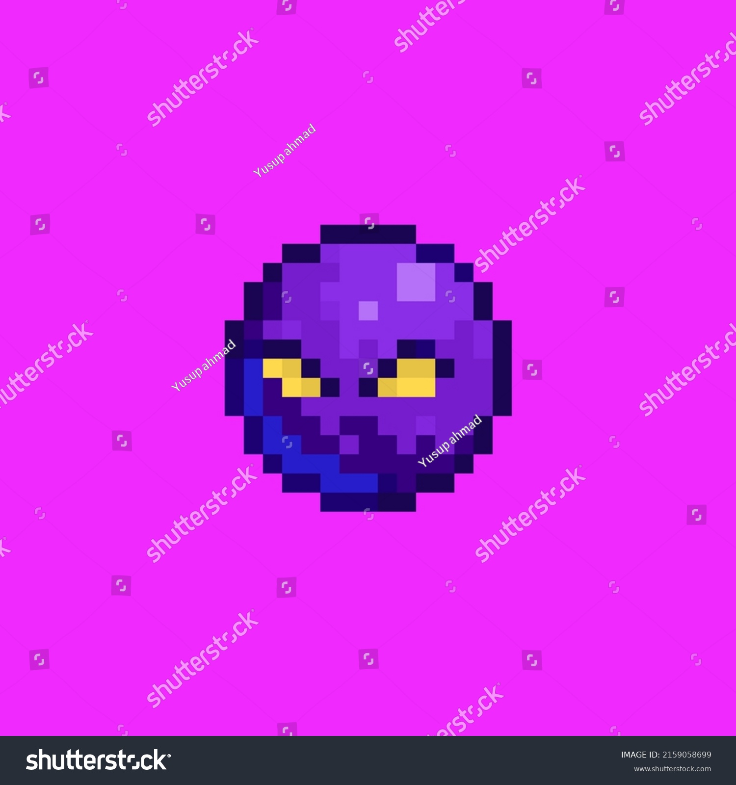 Vector Purple Ball Pixel Art Character Stock Vector (Royalty Free ...