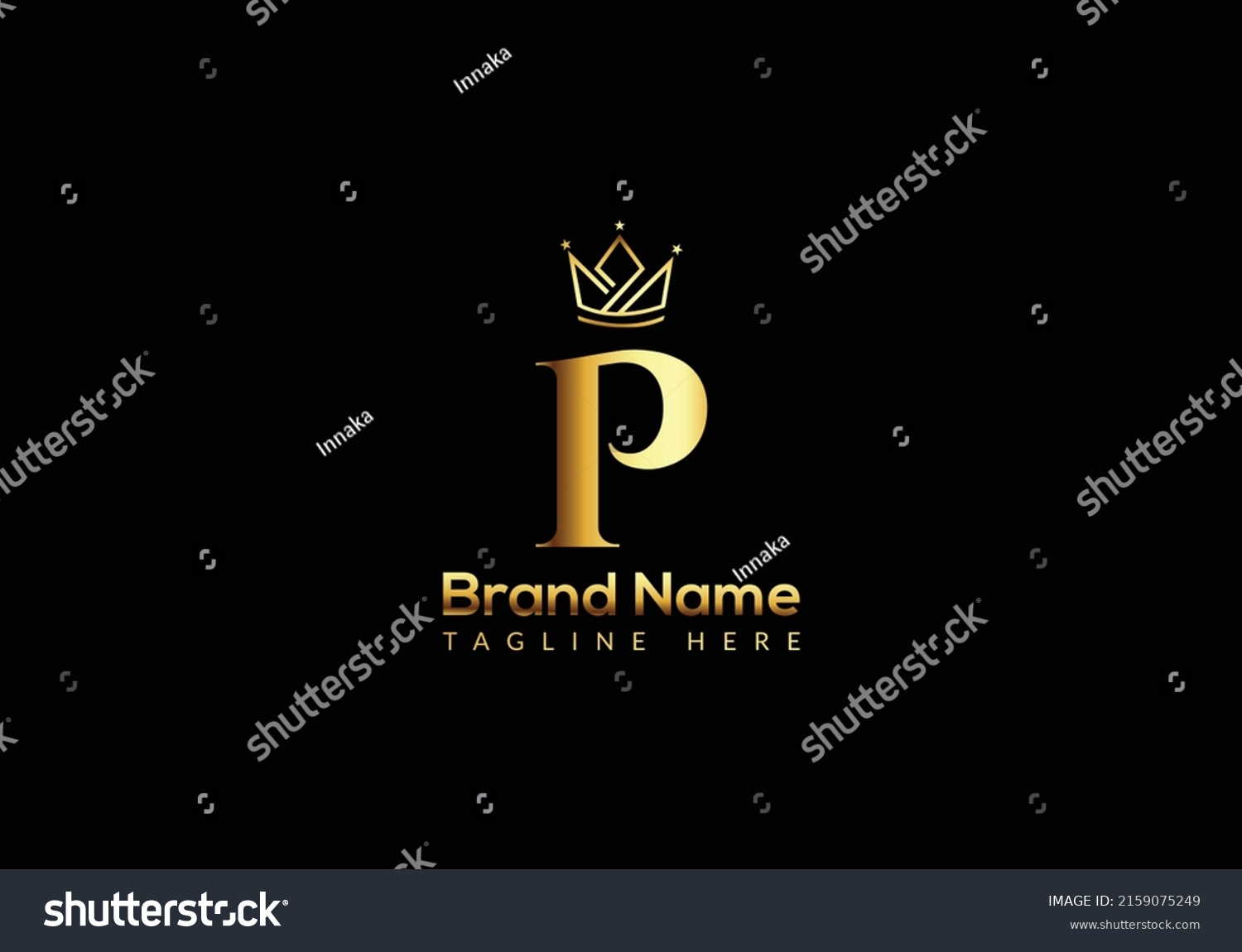 Crown Logo On Letter P Template Stock Vector (Royalty Free) 2159075249 ...