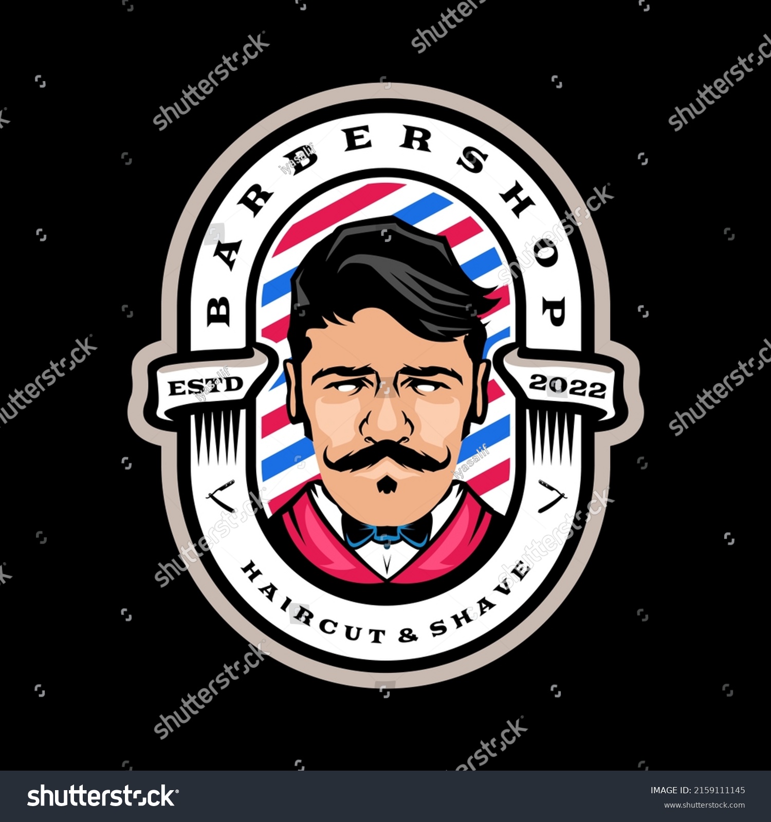 Barbershop Logo Man Design Template Stock Vector (Royalty Free ...