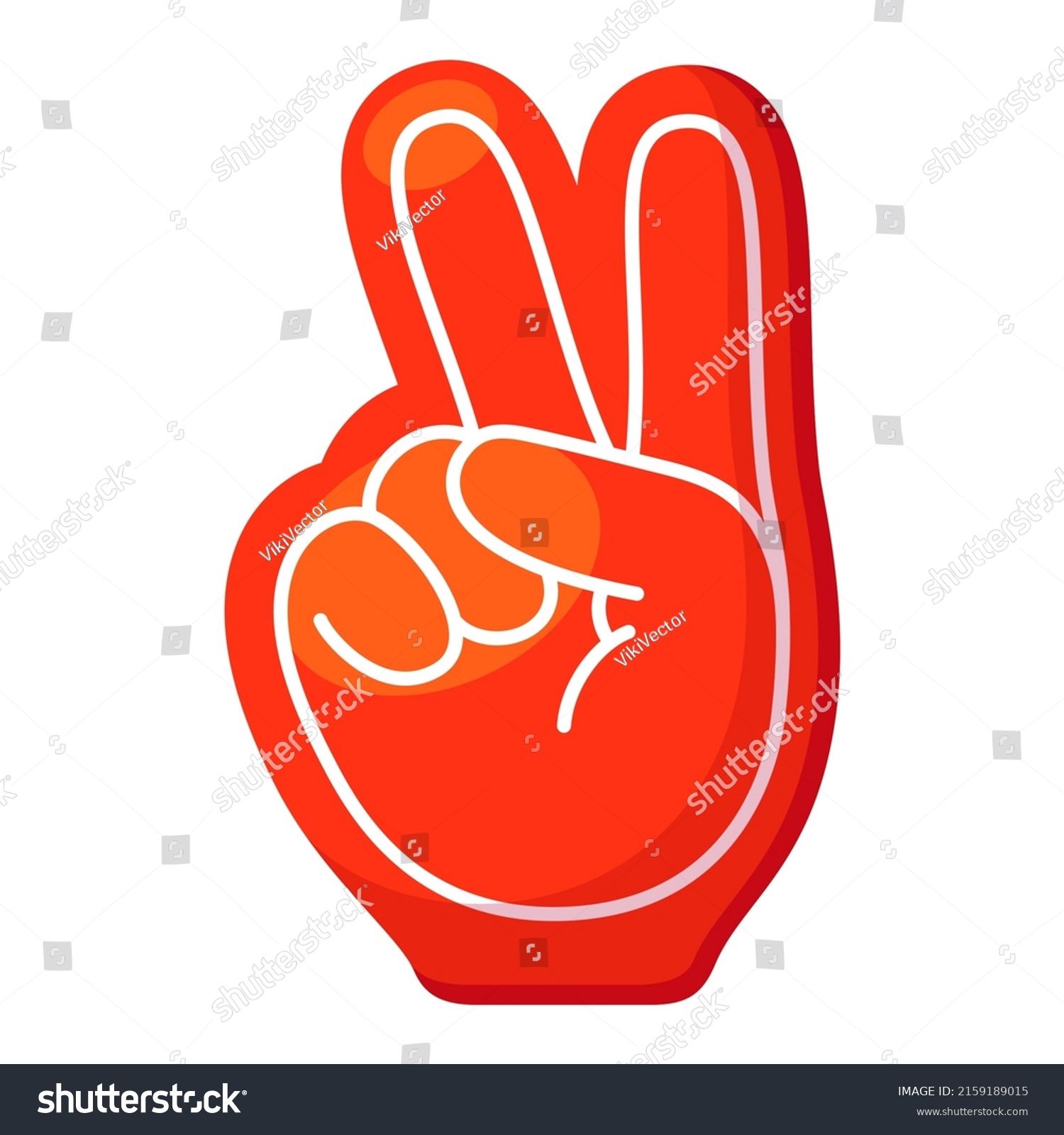 Red Foam Finger Isometric Victory Gesture Stock Vector (Royalty Free ...