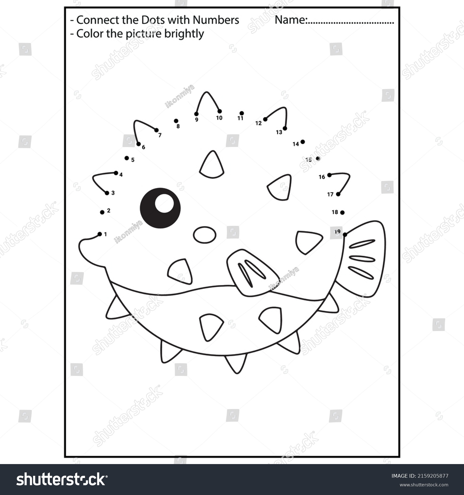 Ocean Animals Dot Dot Kids Stock Vector (Royalty Free) 2159205877 ...