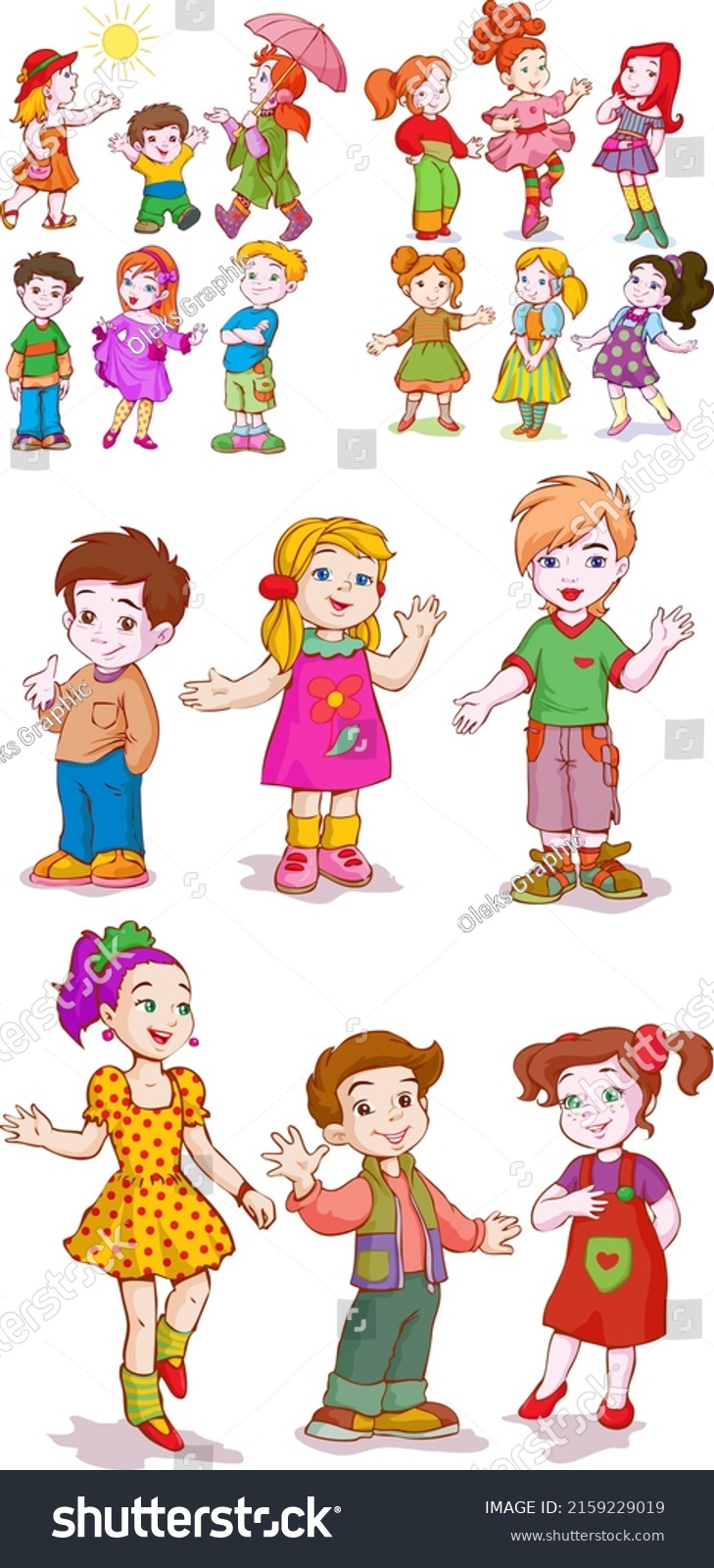 Different Cartoon Kids Design Vector Stock Vector (Royalty Free ...