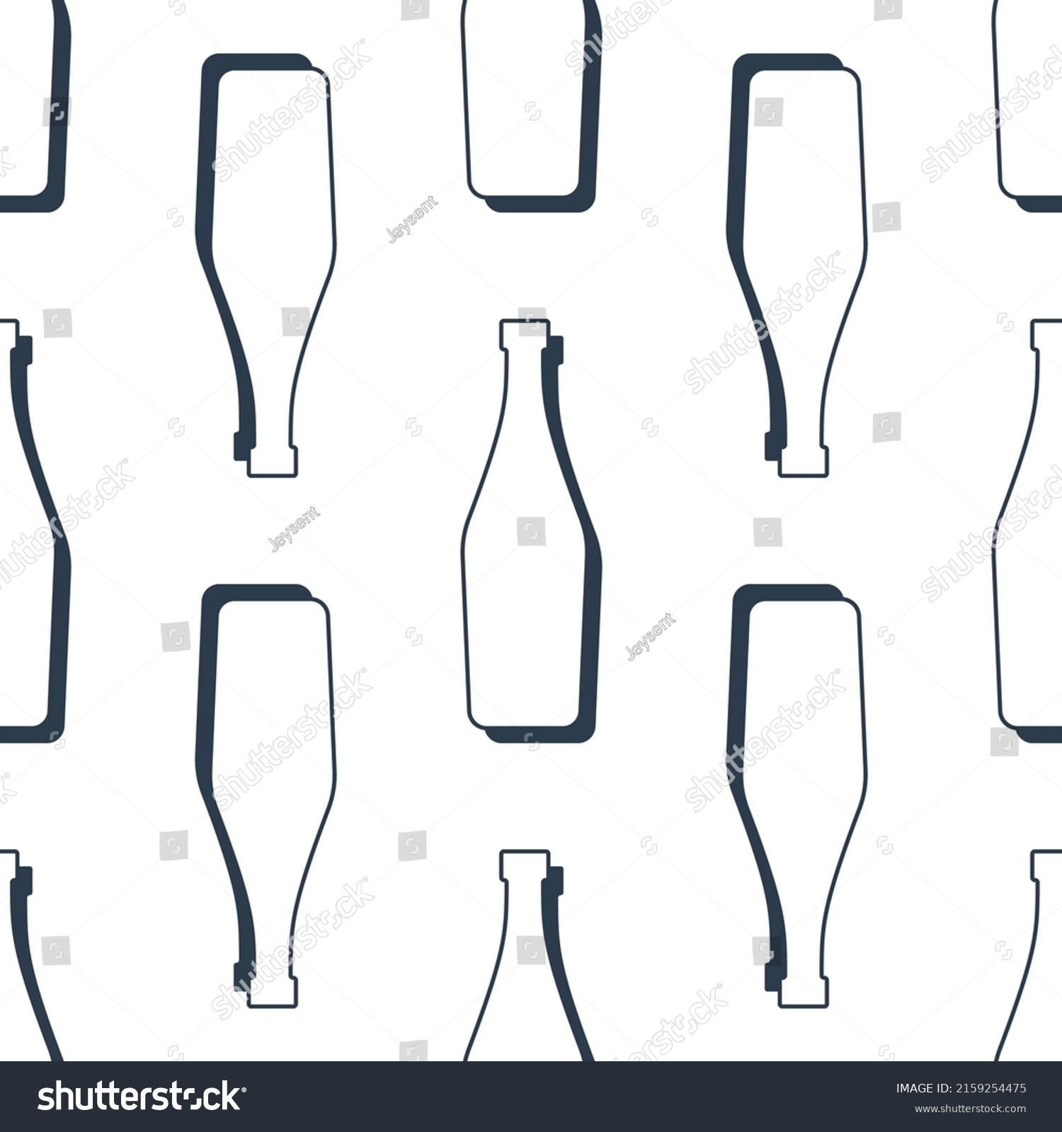 Martini Bottles Seamless Pattern Line Art Stock Vector (Royalty Free ...