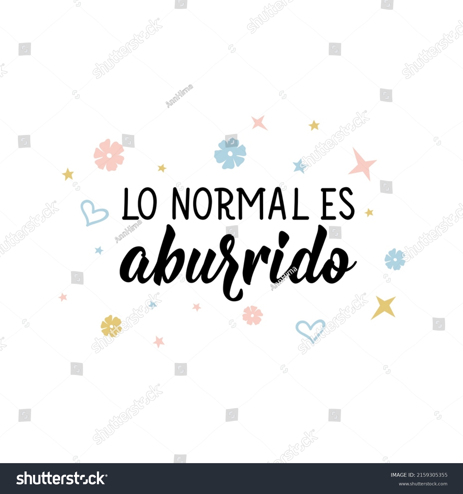 Normal Boring Spanish Lettering Ink Illustration Stock Vector (Royalty(03)